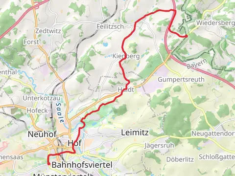 Münster to Ullitz via Partnerschaftsweg Hof - Plauen