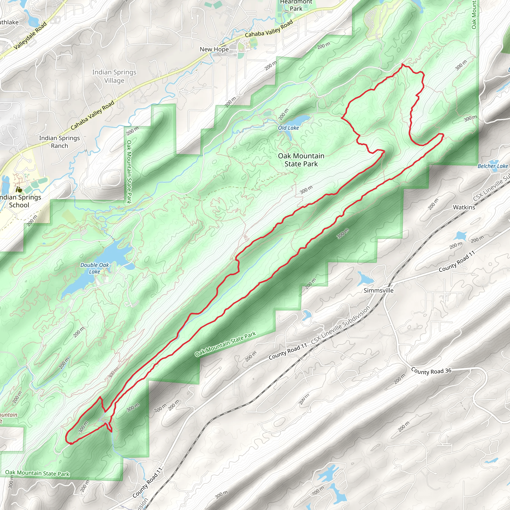 Peavine Branch and Peavine Falls Loop mobile static map