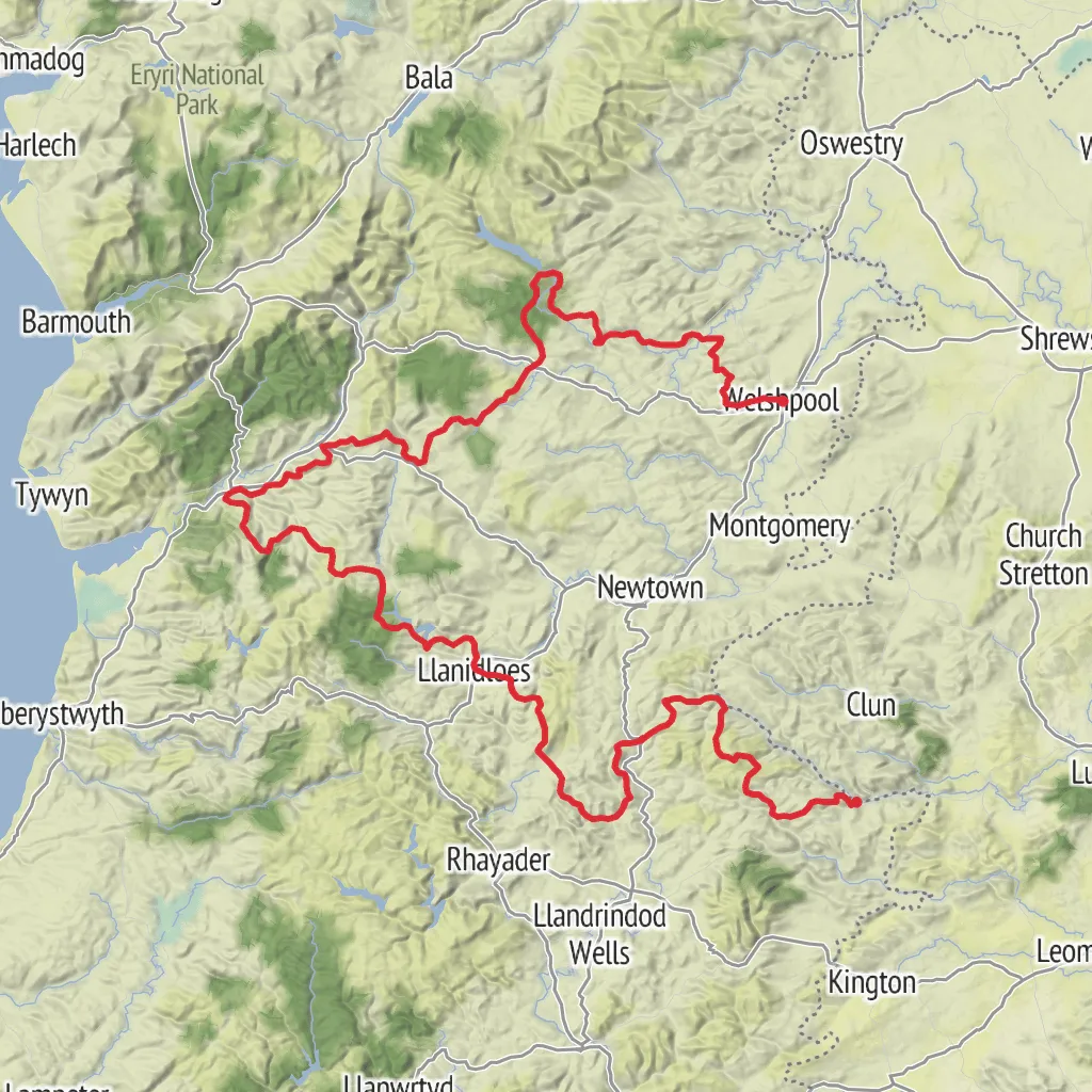 Glyndŵr's Way mobile static map