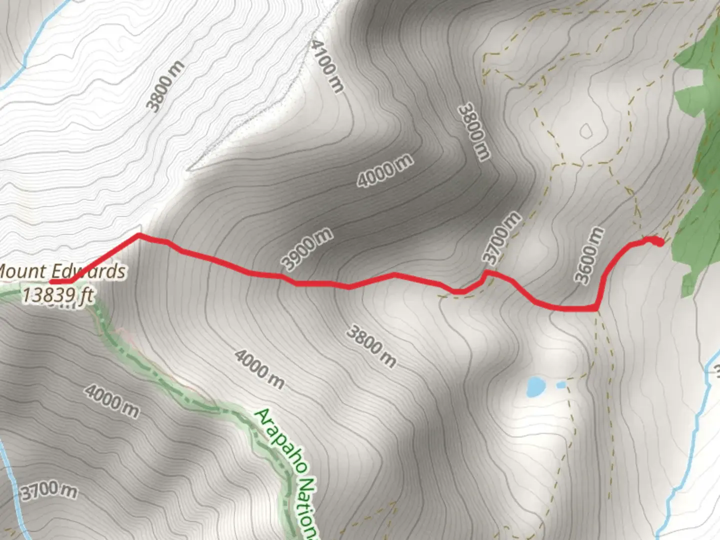 An image depicting the trail Mount Edwards and its surrounding area.