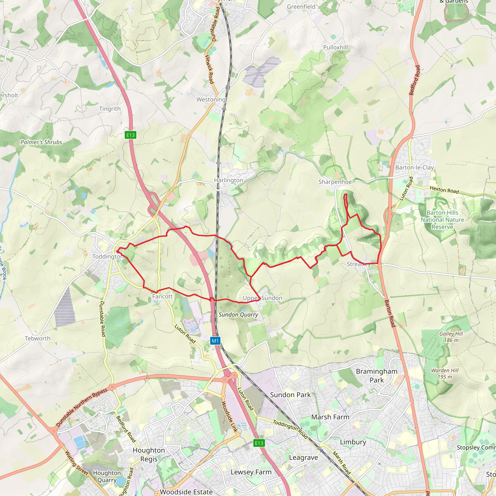 Toddington Loop Walk mobile static map