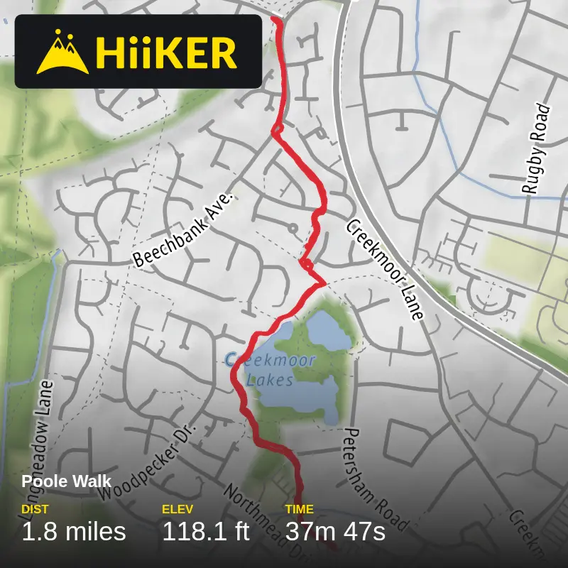 A map preview of the recording Poole Walk.