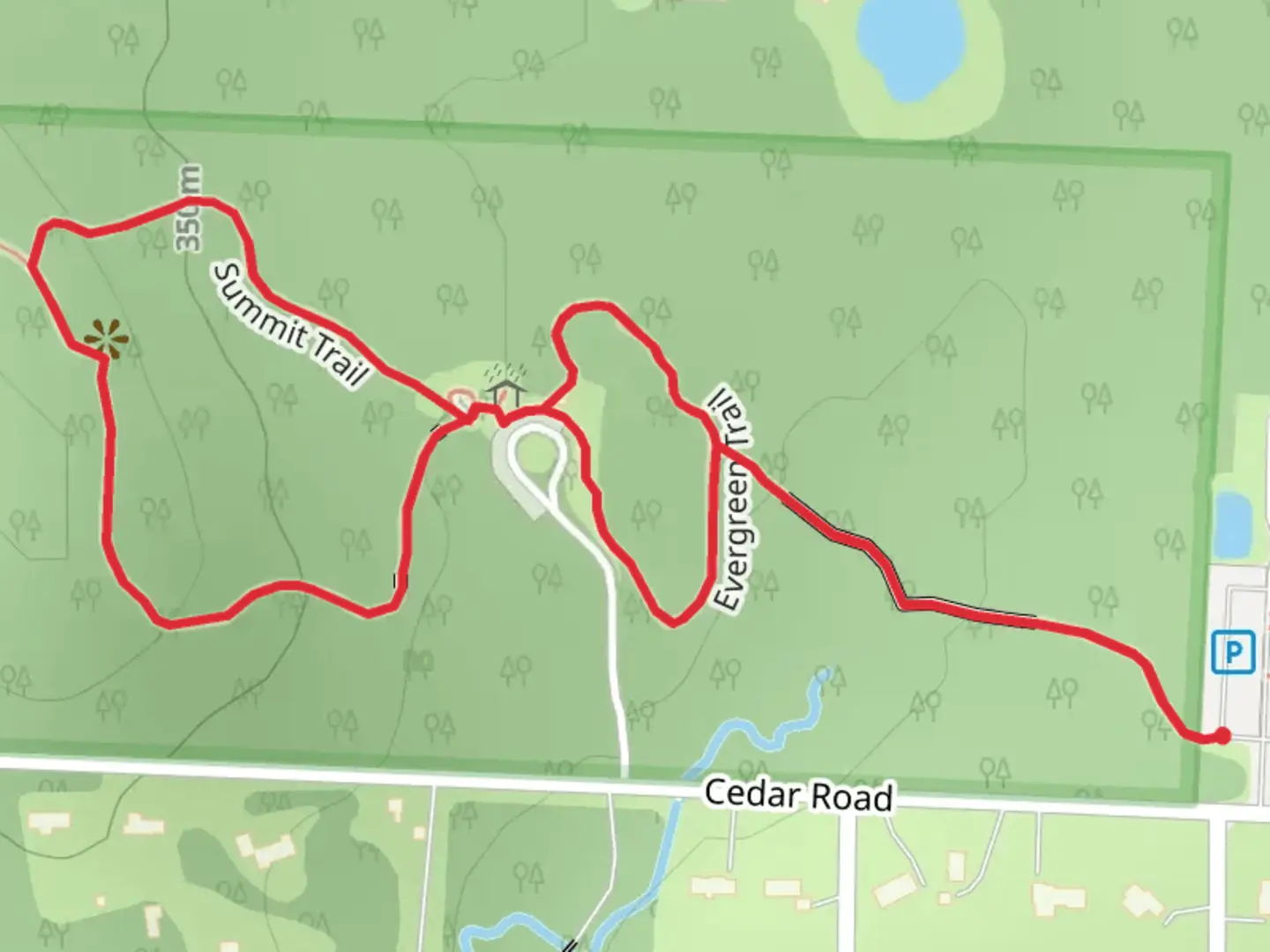 An image depicting the trail Griswold Creek Trail and Summit Trail Loop and its surrounding area.