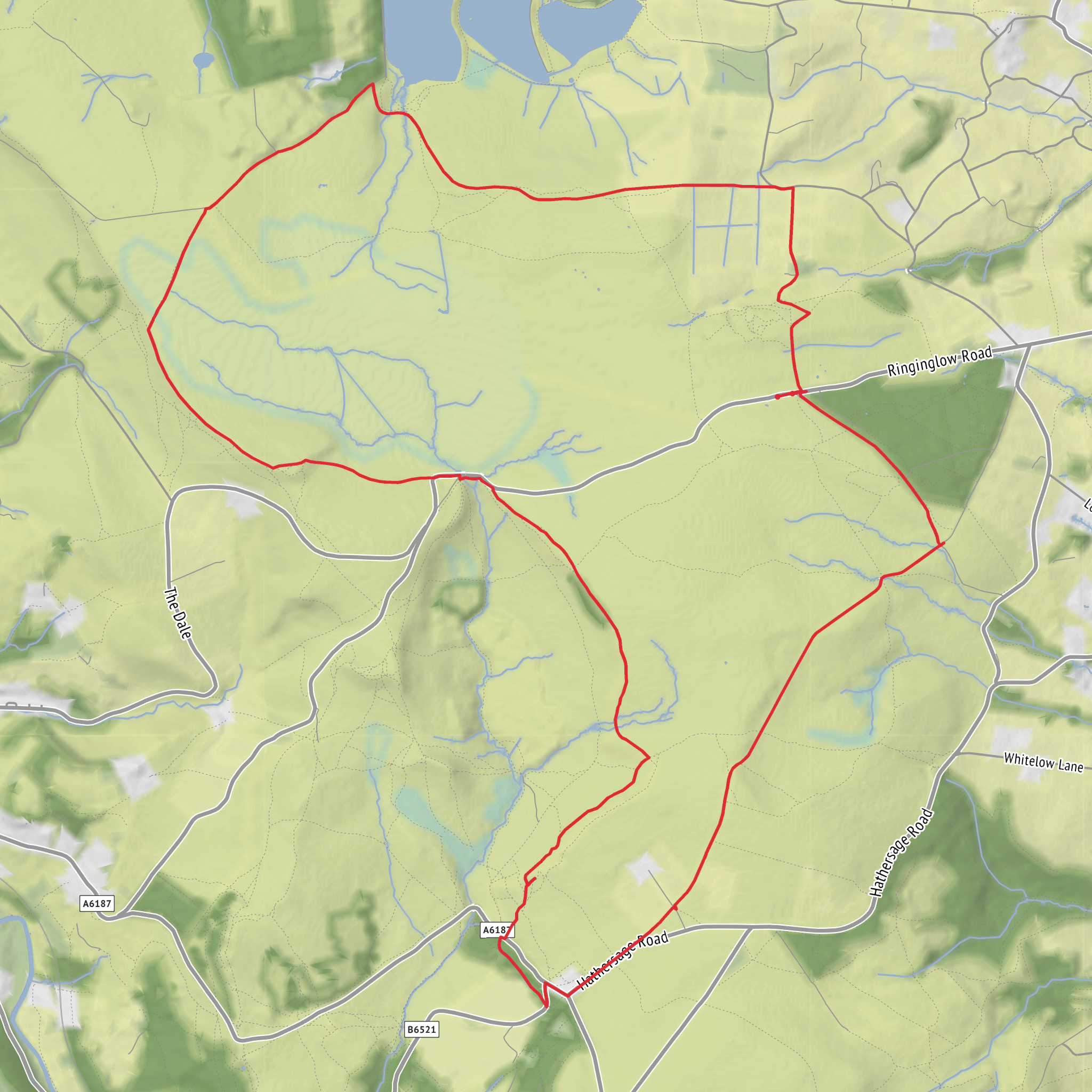 Burbage Moor & Redmires from Ringinglow mobile static map