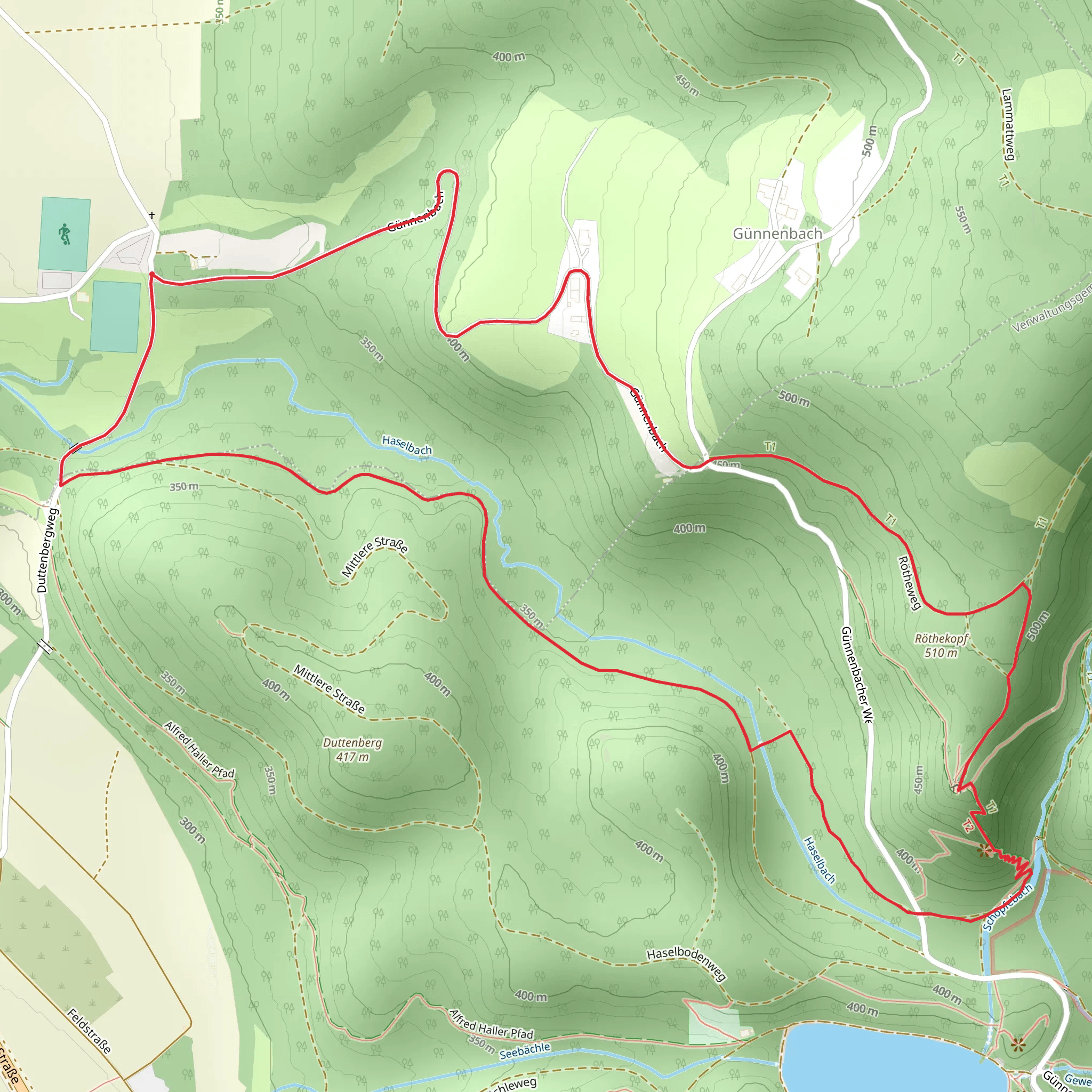 Röthekopf Loop via Günnenbach mobile static map