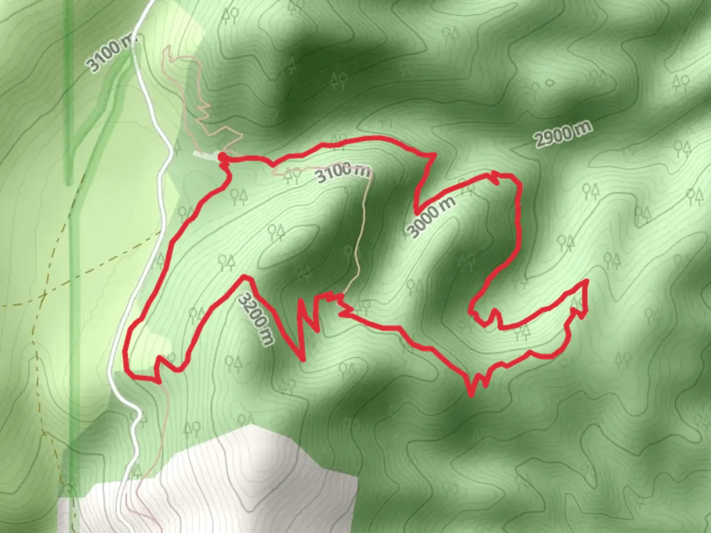 An image depicting the trail Bristlecone Cabin Loop and its surrounding area.