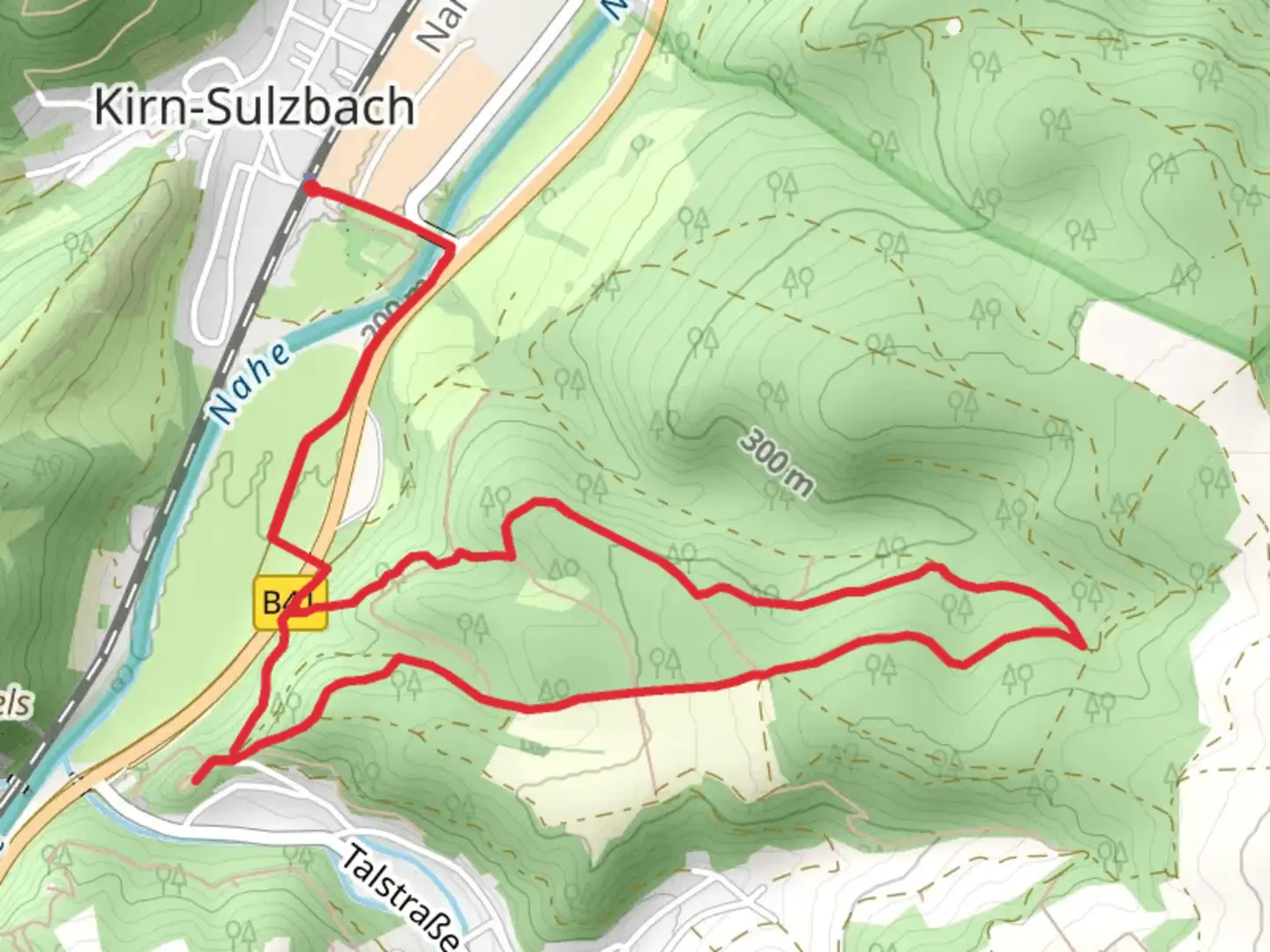 An image depicting the trail Naumburg Loop and its surrounding area.
