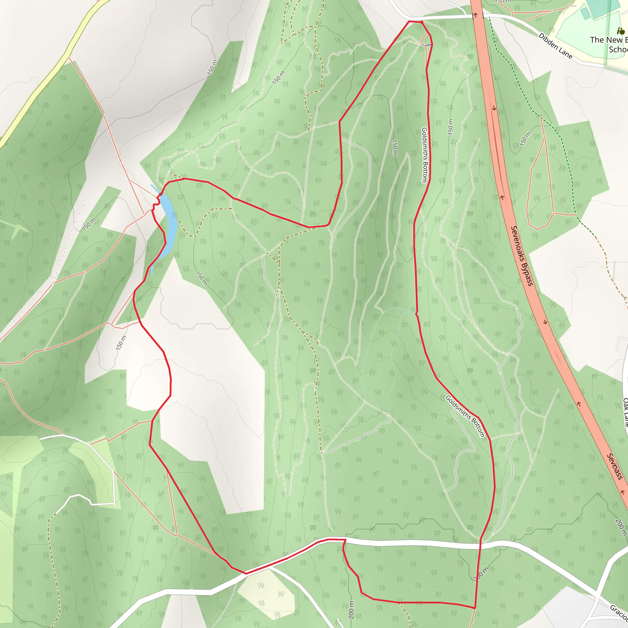 Sevenoaks Wood Loop mobile static map