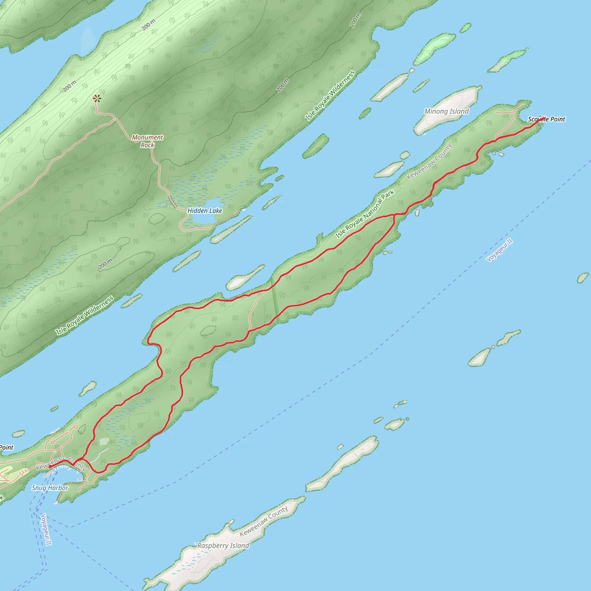 Stoll Loop Trail from Snug Harbor mobile static map
