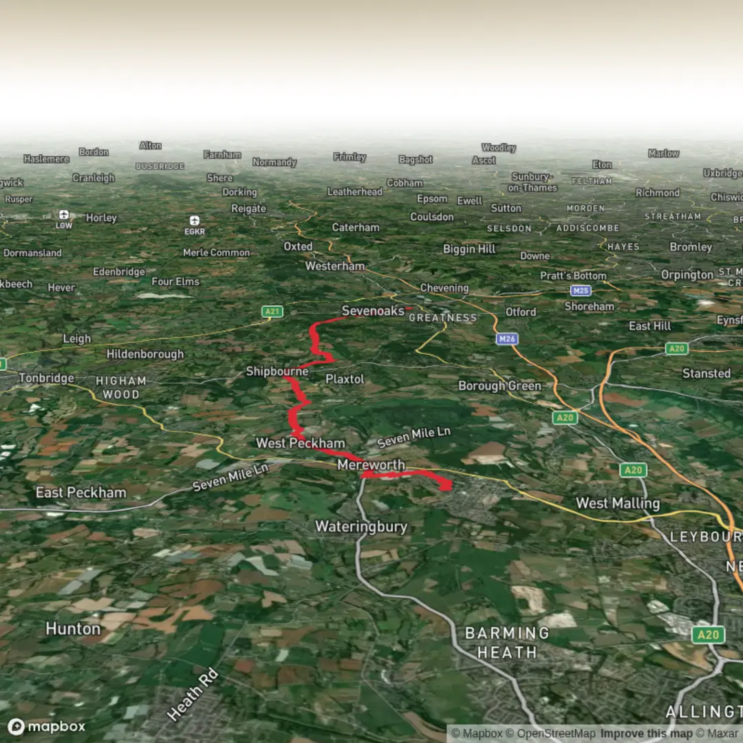 An image depicting the trail Kings Hill 2 Sevenoaks and its surrounding area.