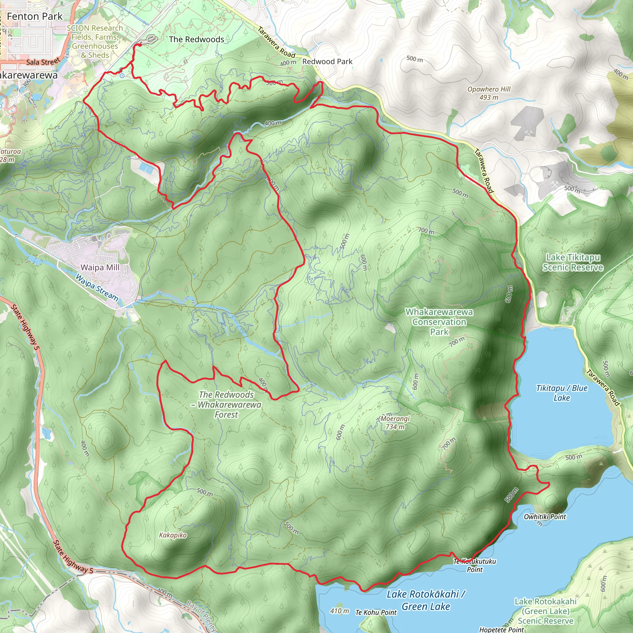 Whakarewarewa Circuit - The Black Track mobile static map