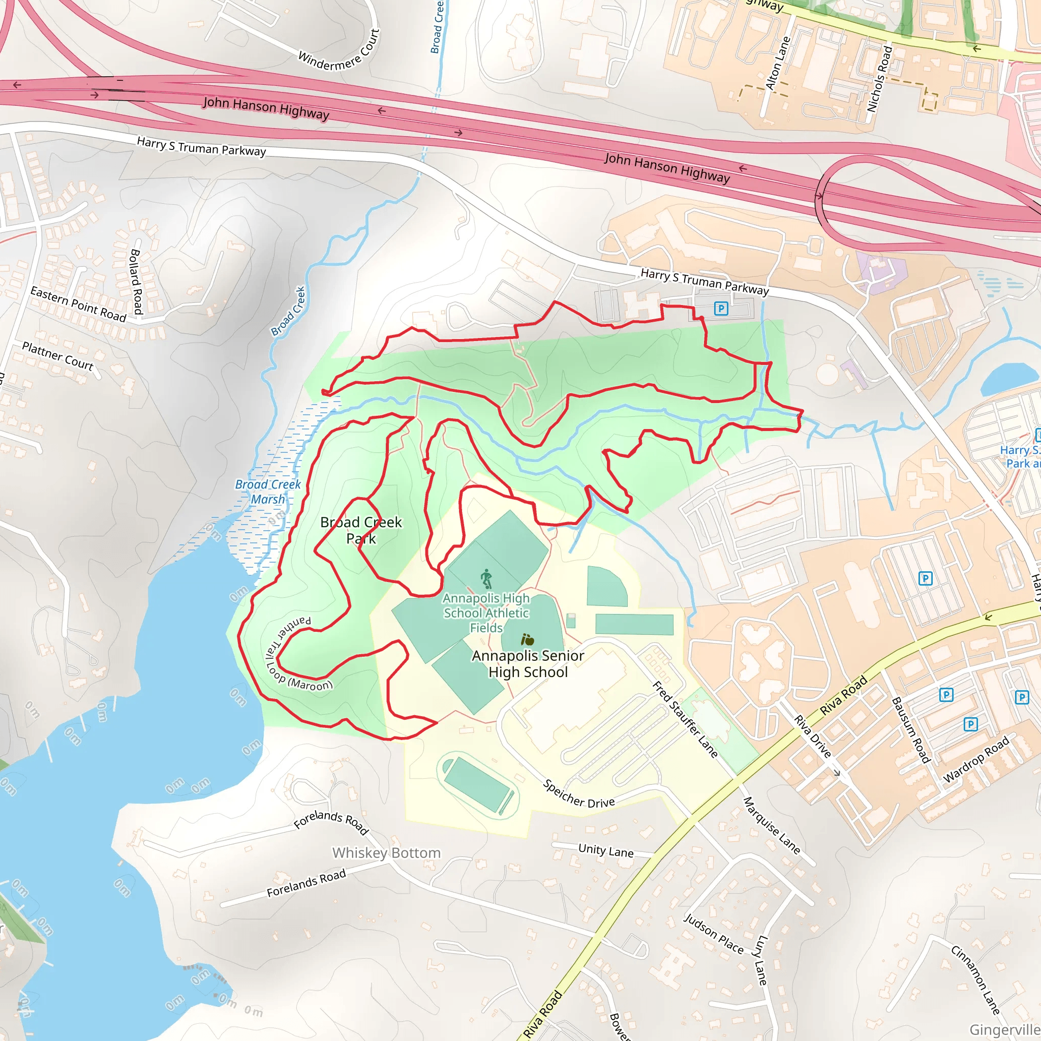 Broad Creek Park Loop mobile static map