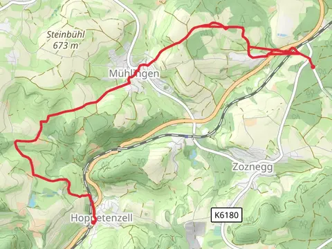 Muehle to Hoppetenzell via Gelbe Raute Muehlingen