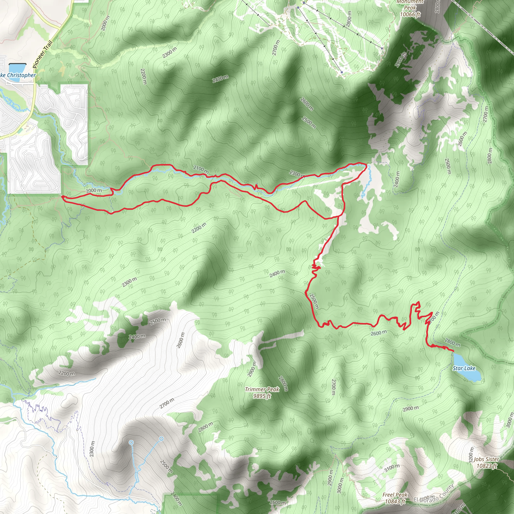 Star Lake and Cold Creek Loop Trail mobile static map
