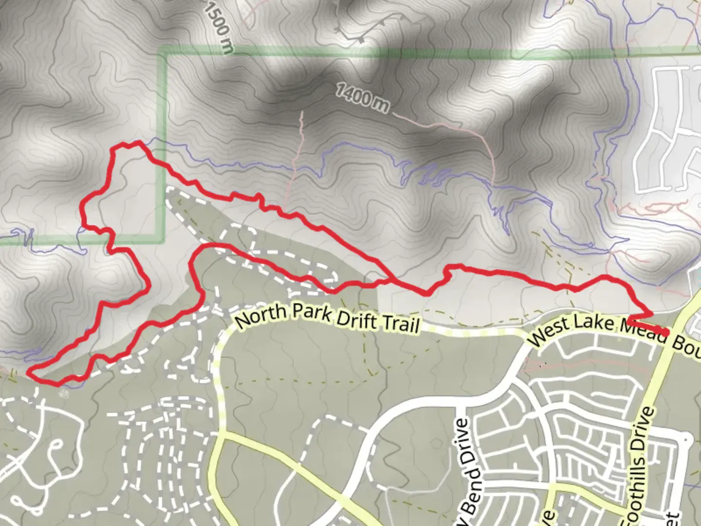 An image depicting the trail Cleod Access and Secret Menu Loop and its surrounding area.