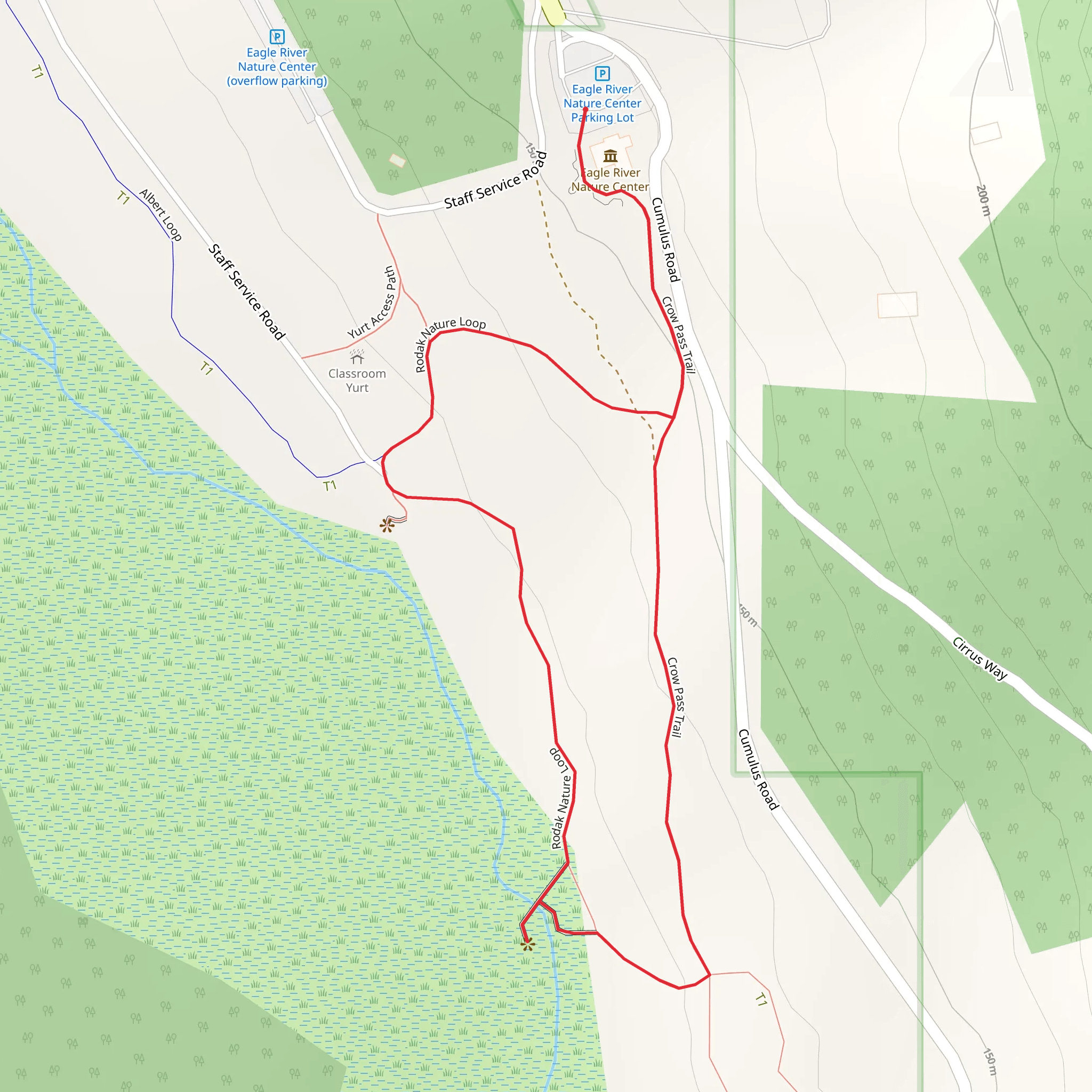 Rodak Nature and Crow Pass Loop Trail mobile static map