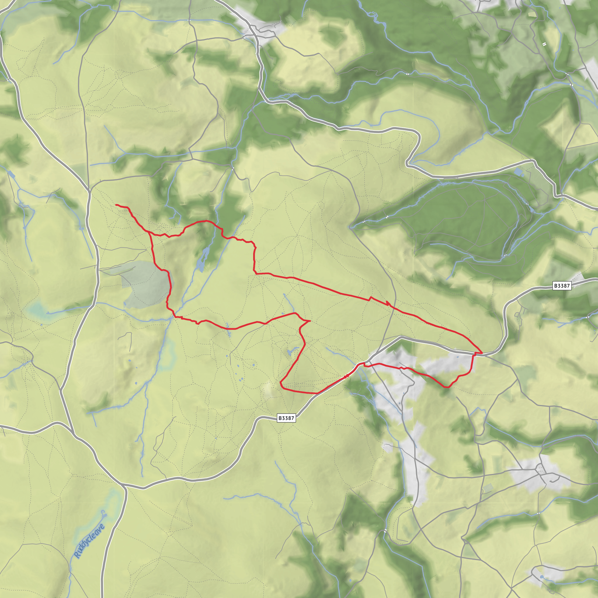 Hound Tor, Haytor Down and Haytor Rocks Loop mobile static map