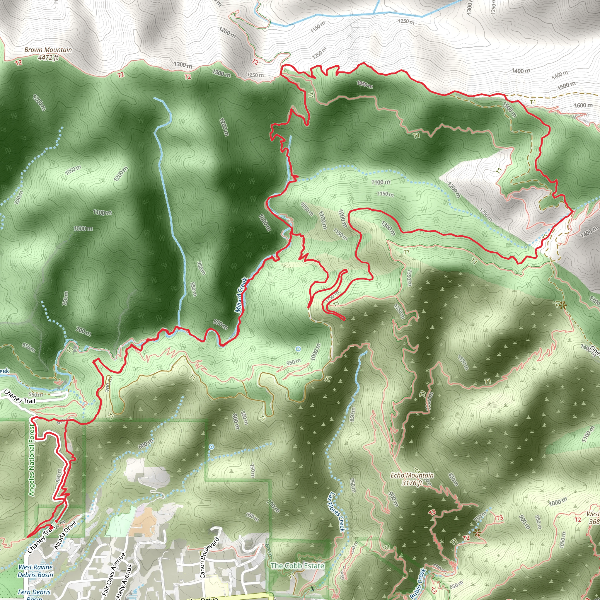 Mount Love Camp via Chaney Trail and Bear Canyon Trail mobile static map