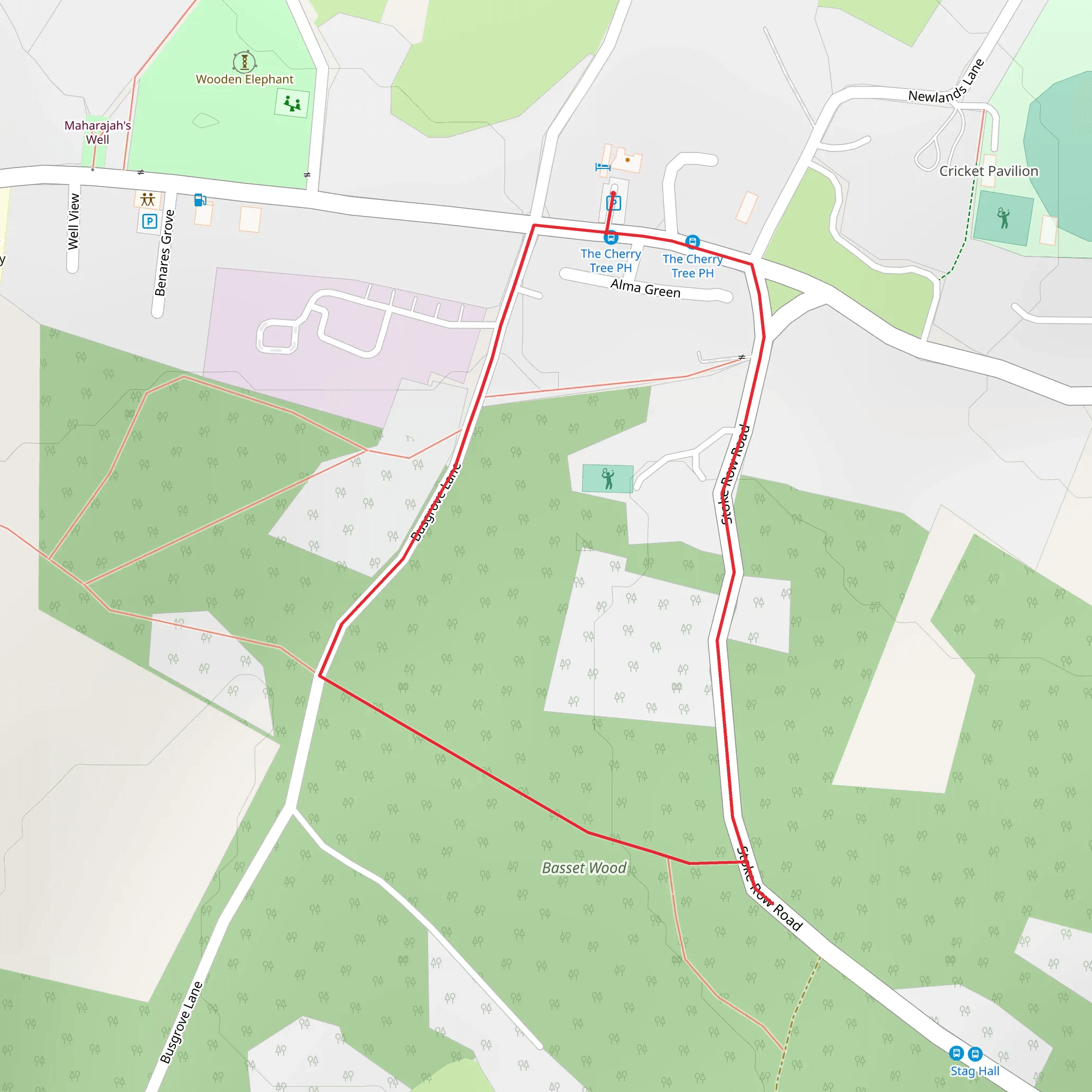 Basset Wood Loop mobile static map