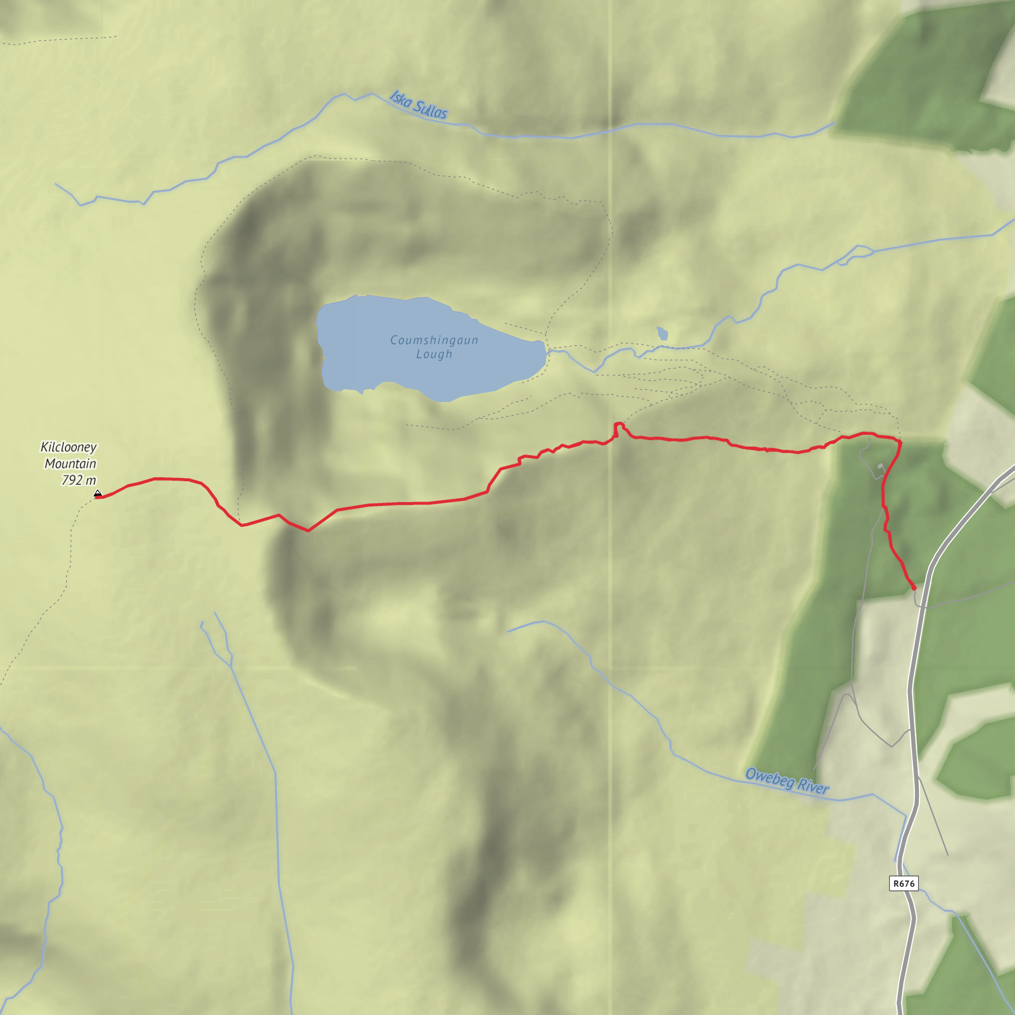Kilcooney Mountain via Fauscoum mobile static map