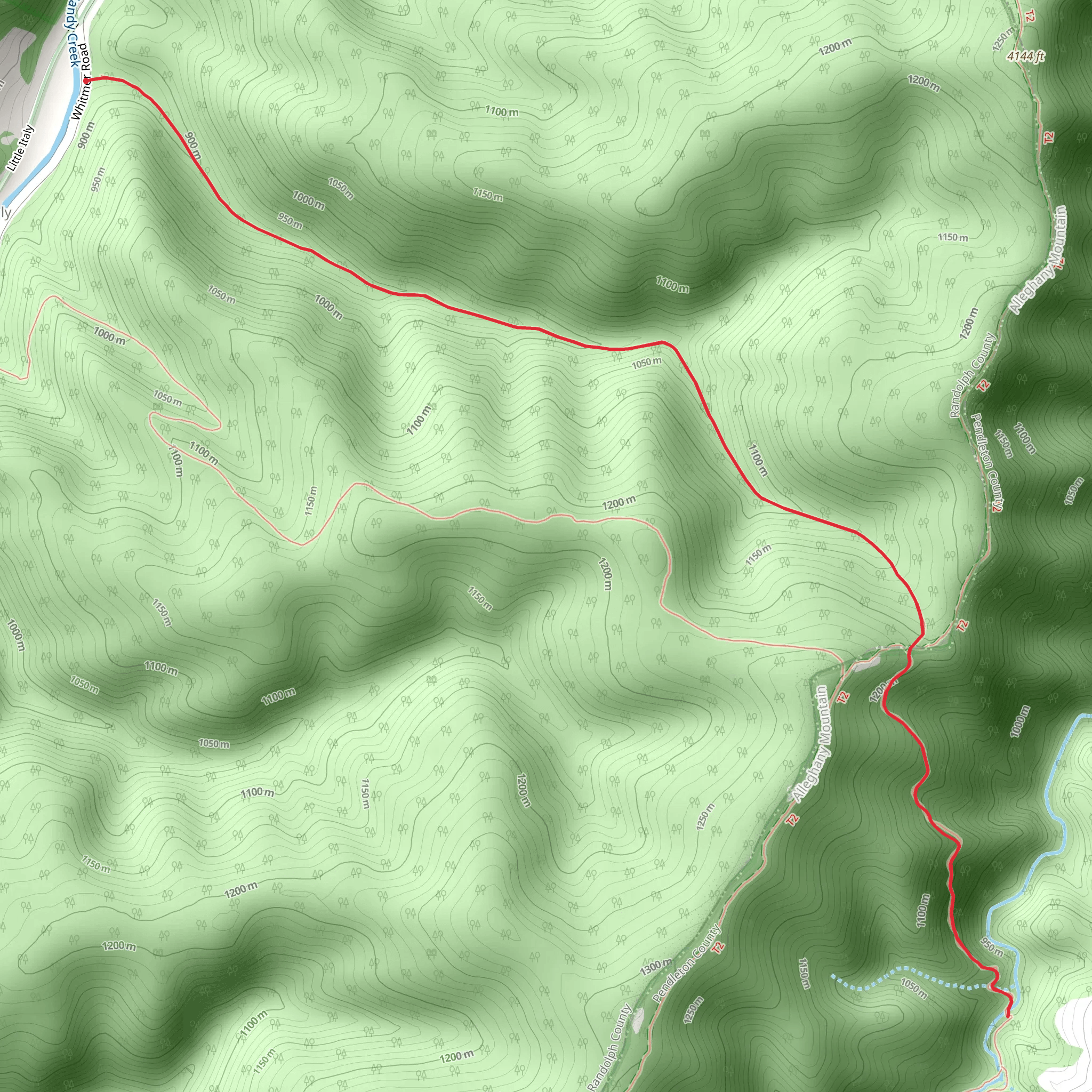 Horton Trail to Campground mobile static map