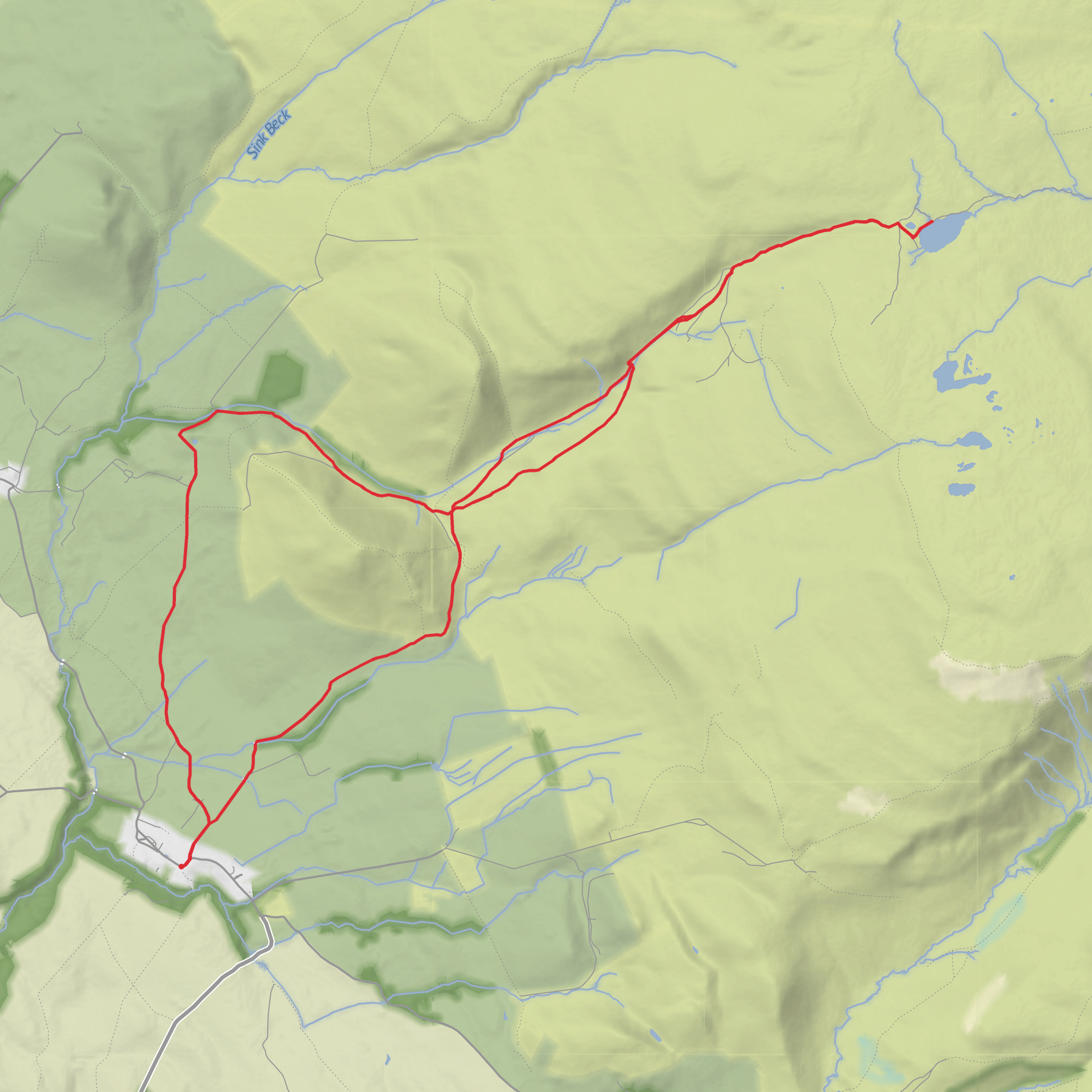 Bluethwaite Hill, Great Rundale Tarn and Cosca Hill Loop mobile static map