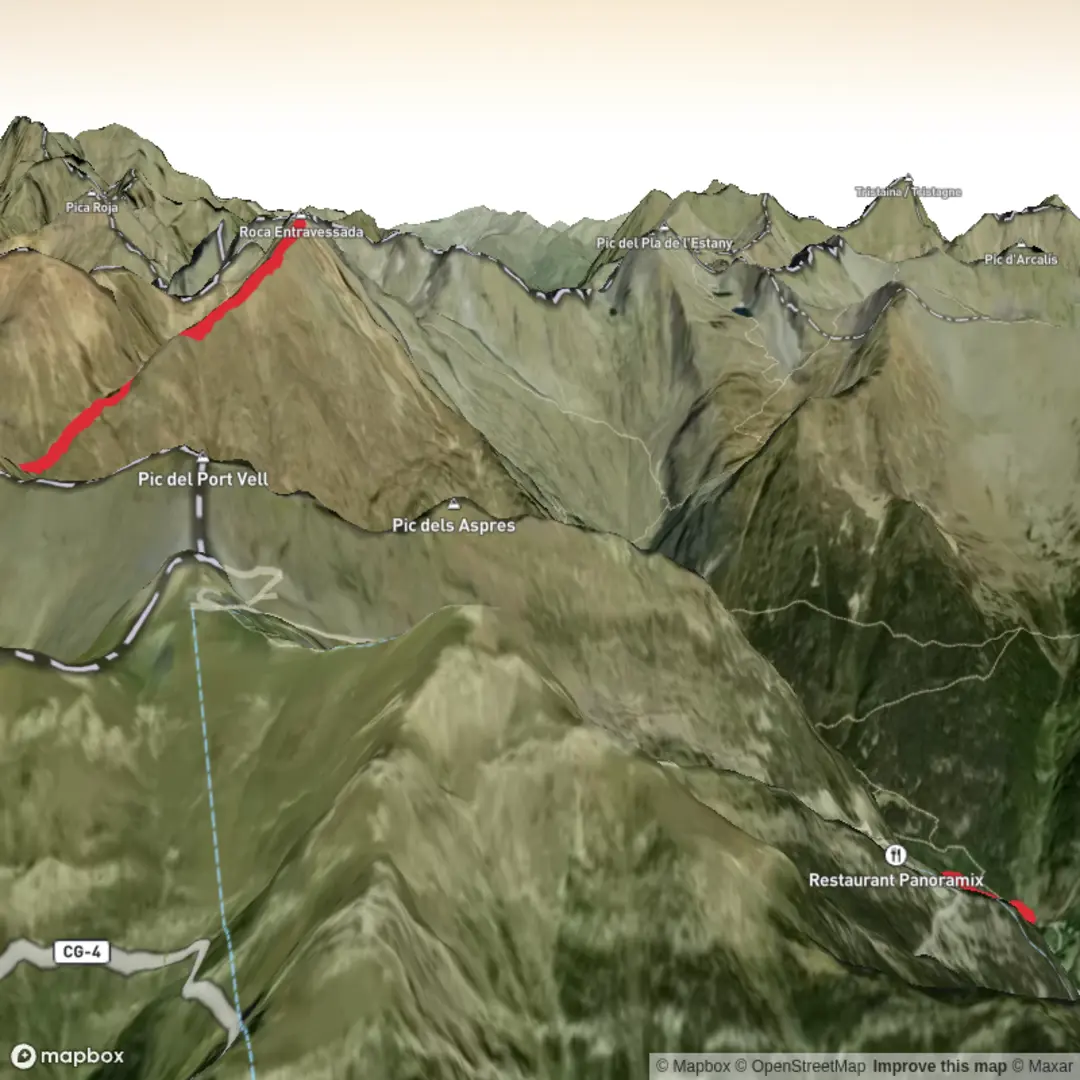 An image depicting the trail Comapedrosa and its surrounding area.