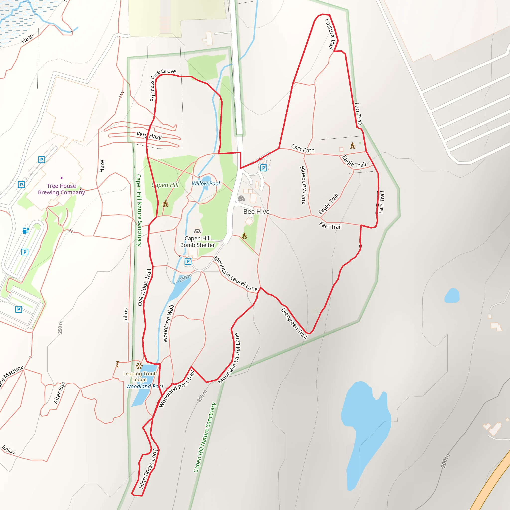 Willow Pool and Woodland Pool Loop Trail mobile static map