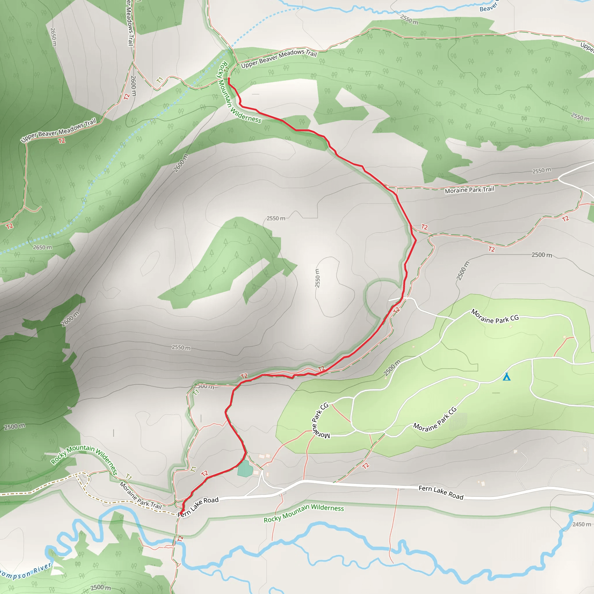 Beaver Meadows Trail mobile static map