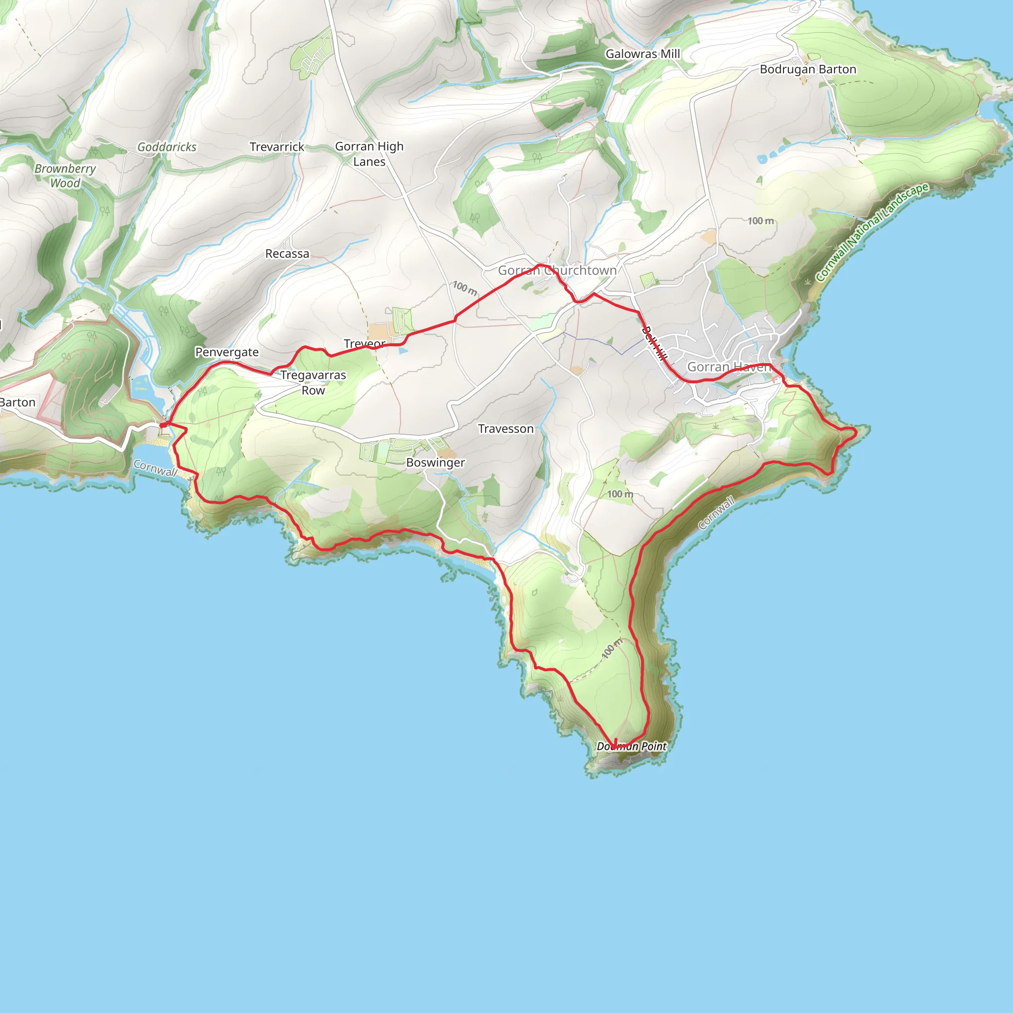 Penvergate and Gorran Haven Loop mobile static map