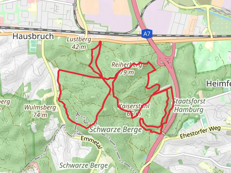 Reiherberg via Mehrendieksgrund, Kaiserstuhl and Schaeferstieg