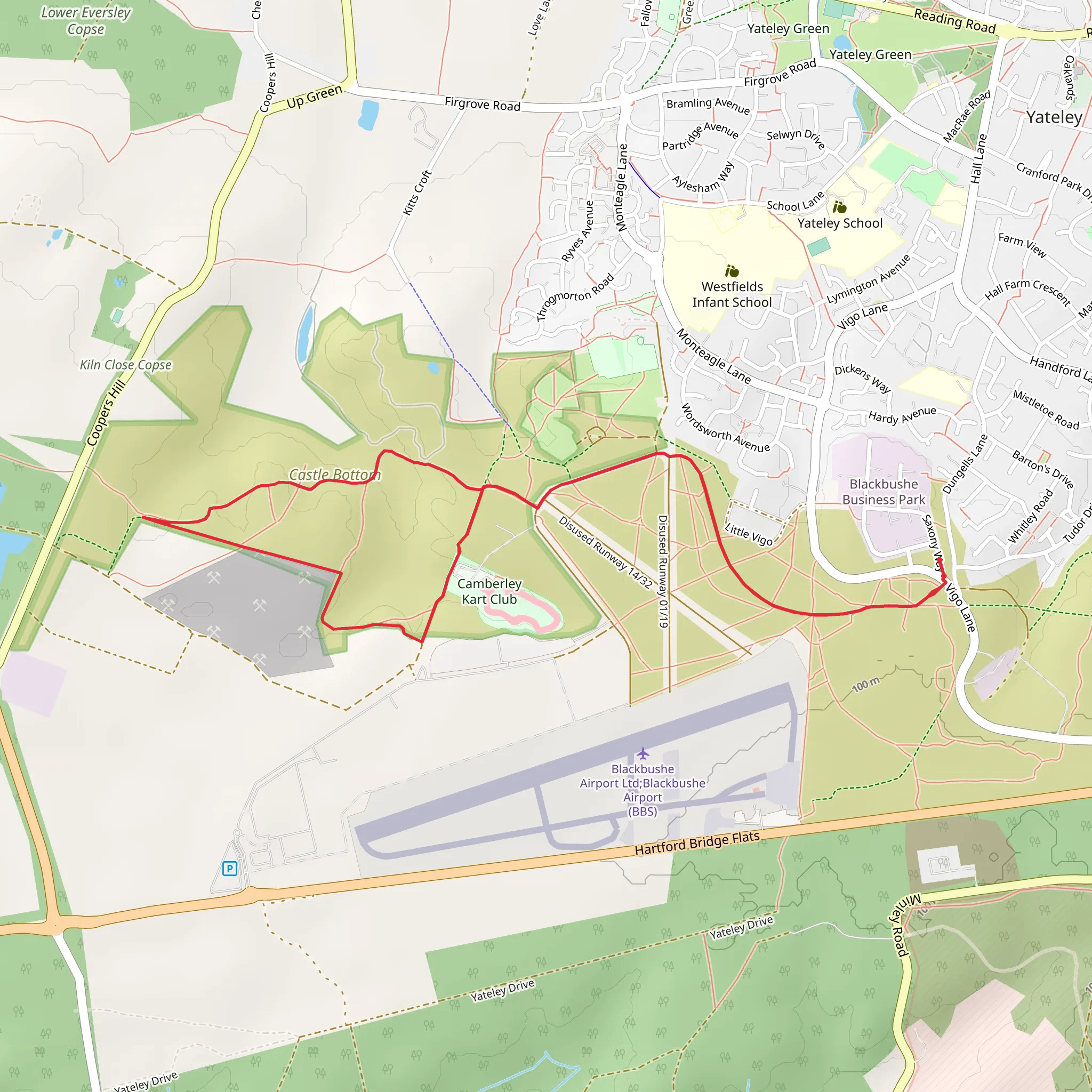 Castle Bottom Loop mobile static map