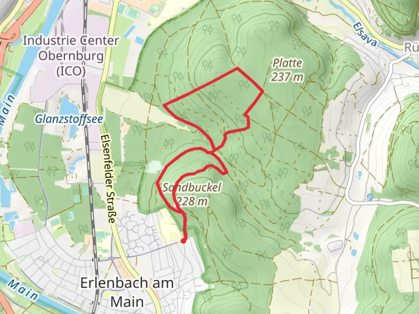 An image depicting the trail Forstwald Short Loop and its surrounding area.