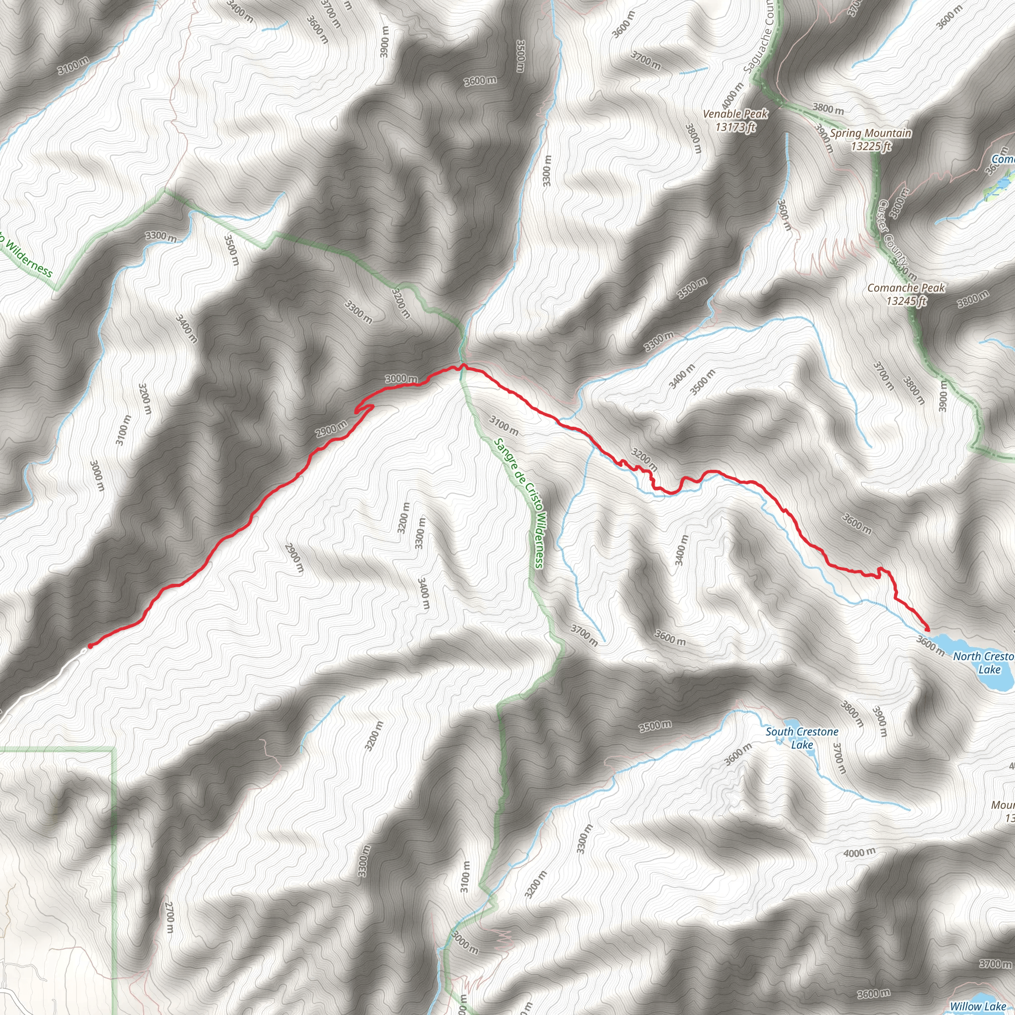 North Crestone Trail mobile static map