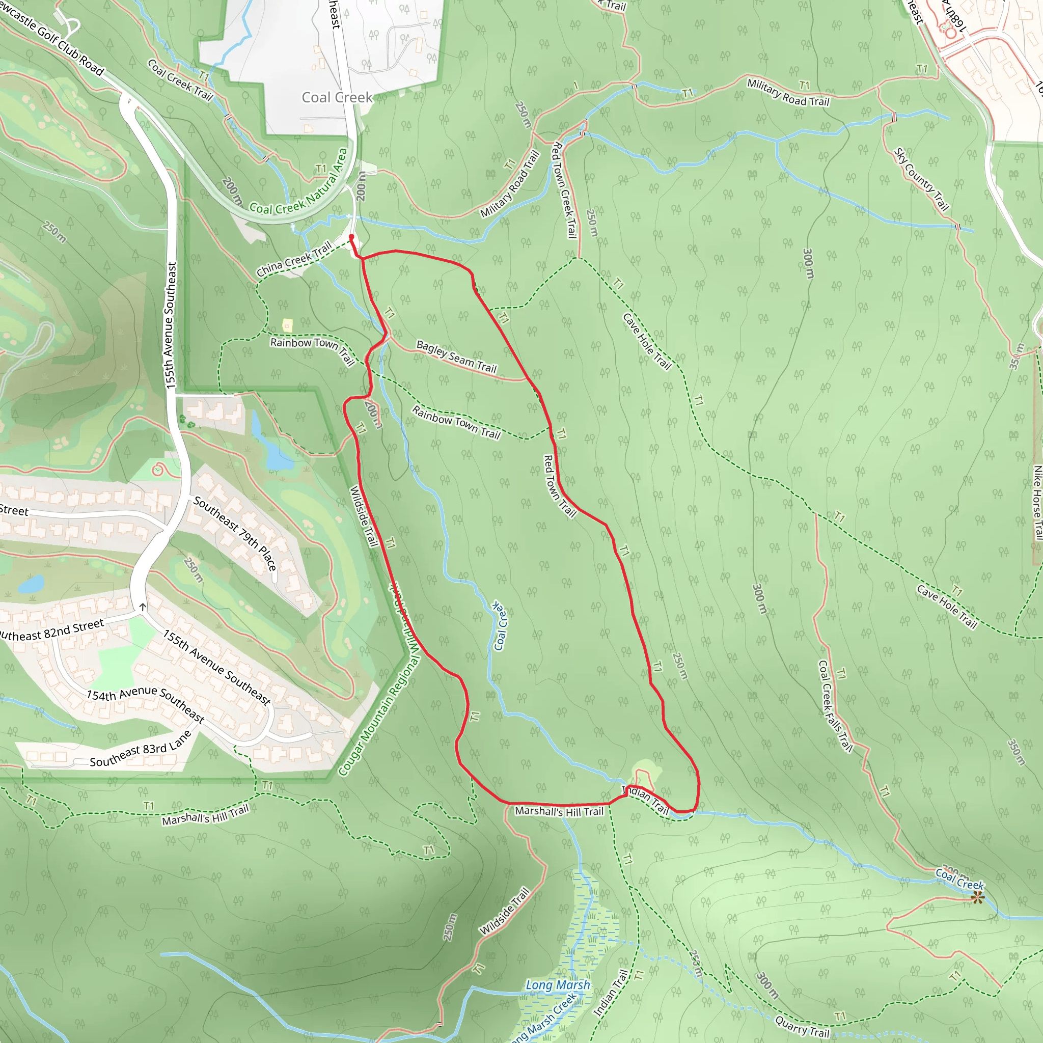 Coal Creek Loop mobile static map