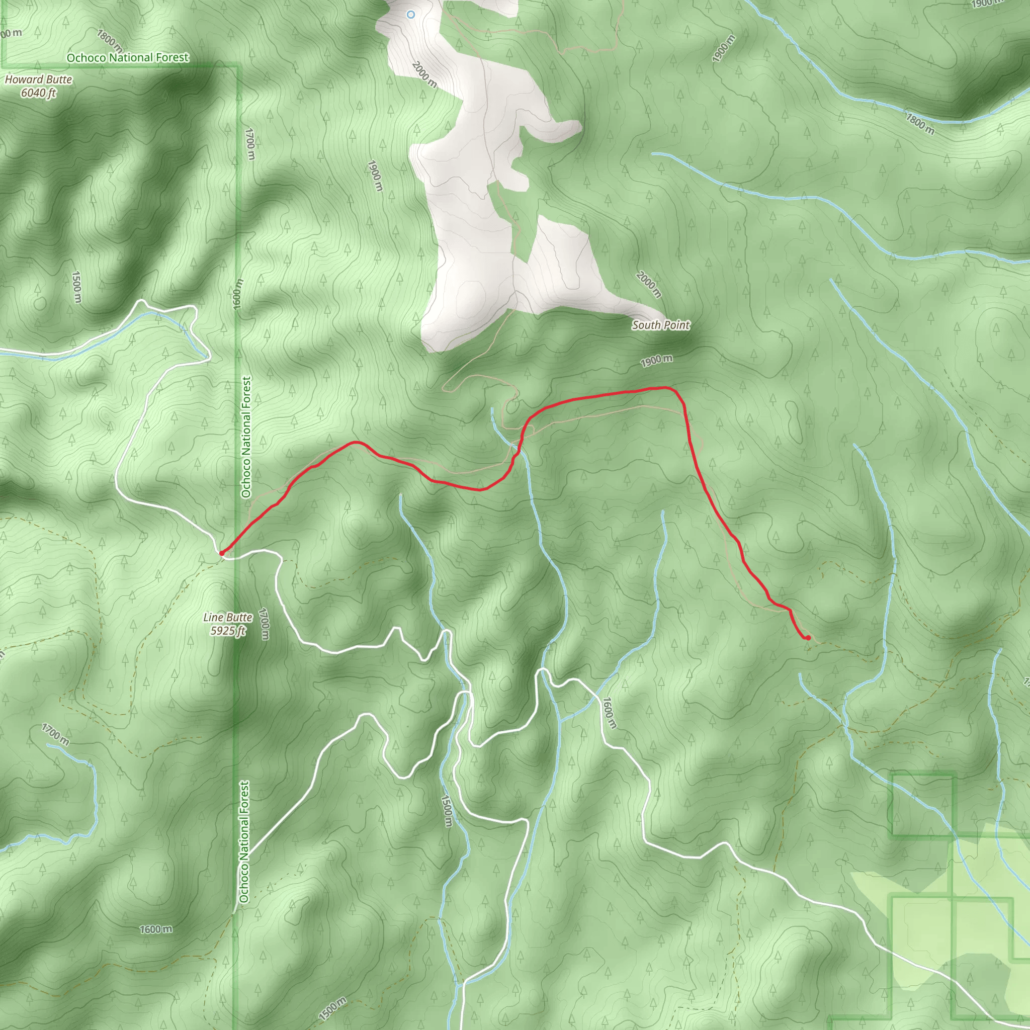 Line Butte Trail mobile static map