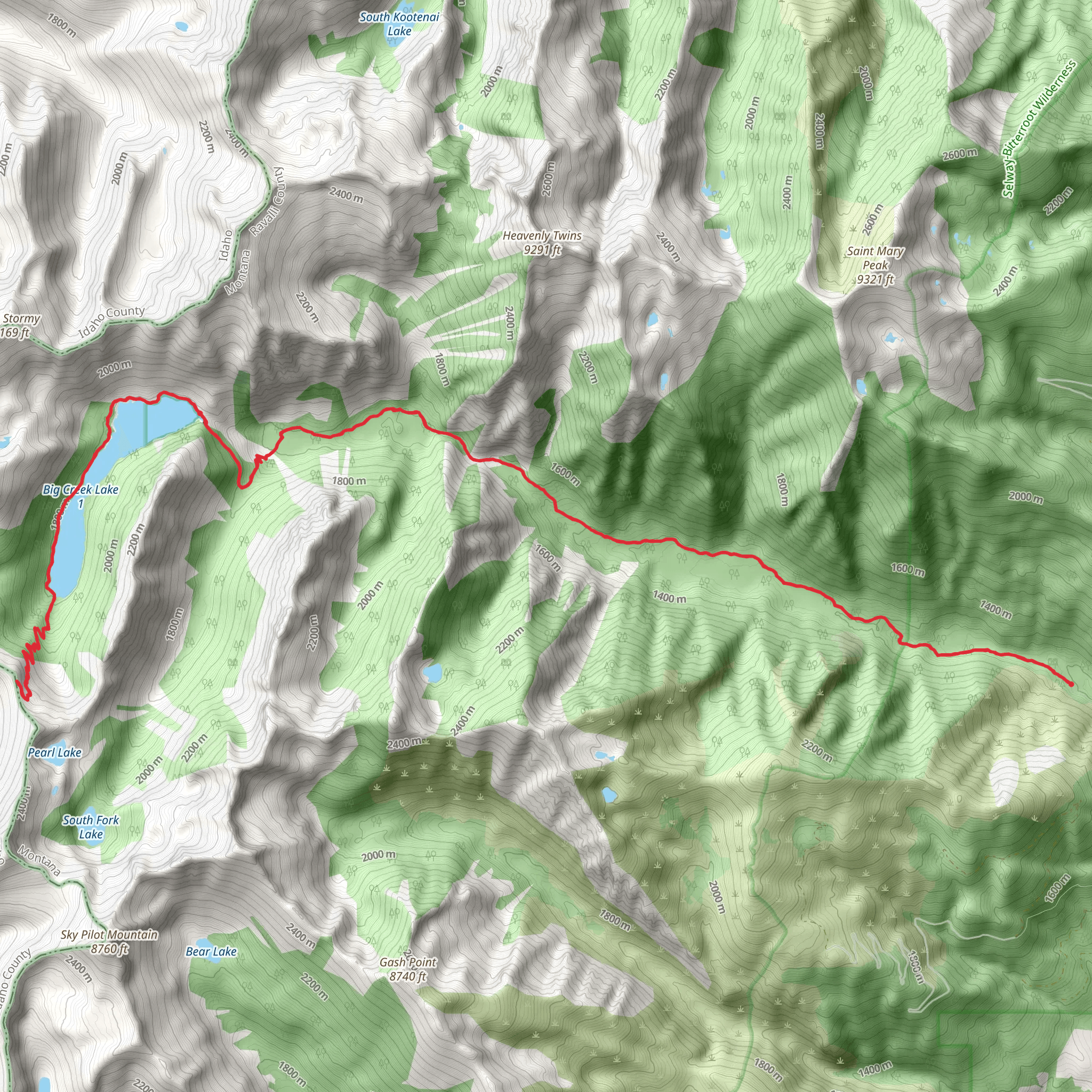 Big Creek Trail mobile static map
