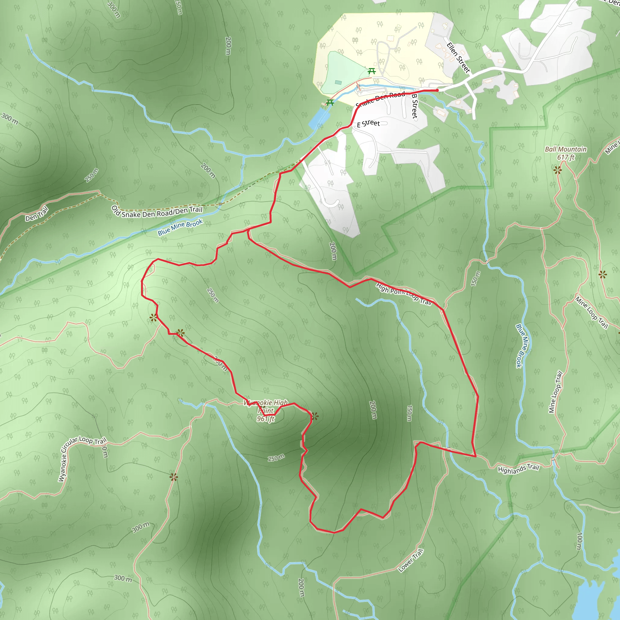 Mine and Wyanokie Circular Loop Trail mobile static map
