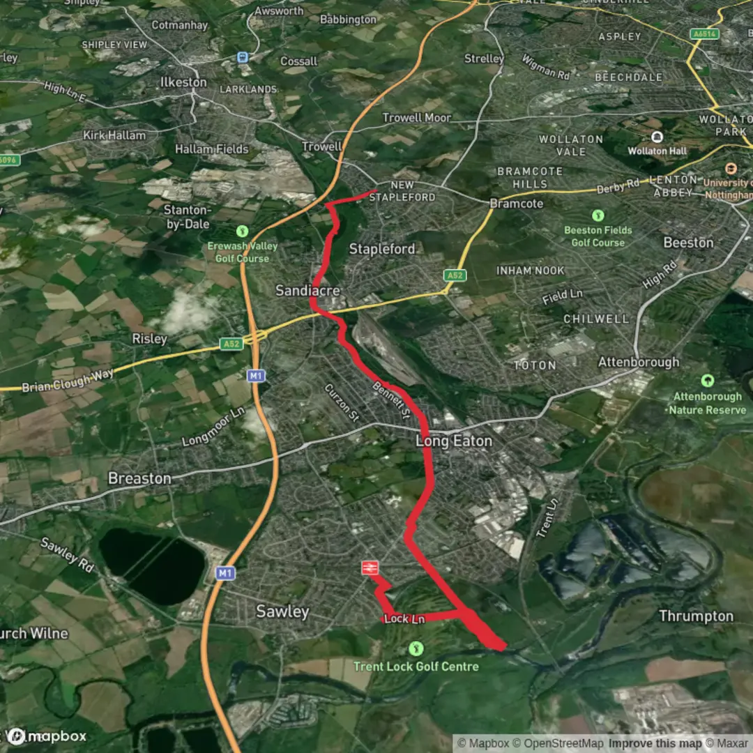 An image depicting the trail Day 1 Erewash Circular and its surrounding area.