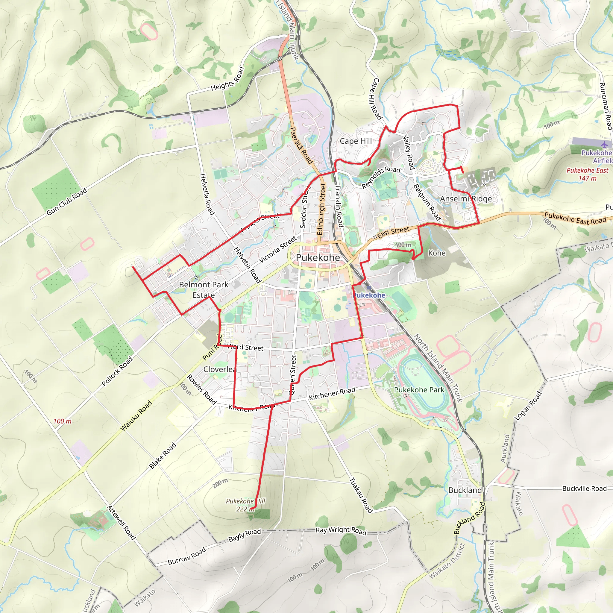 Pukekohe 5 Summits Walking Trail mobile static map