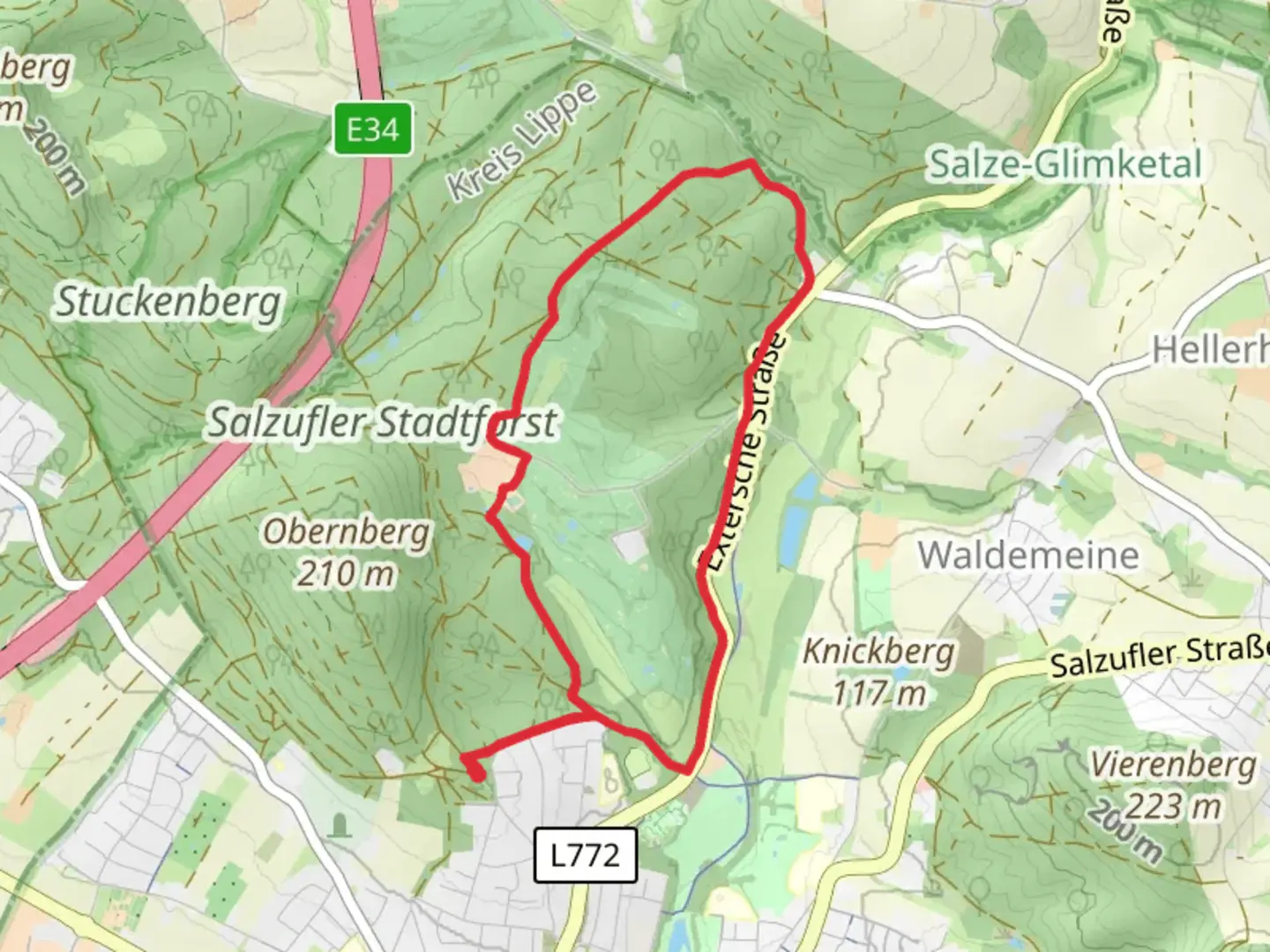 An image depicting the trail Bad Salzuflen Rundweg 5 and its surrounding area.