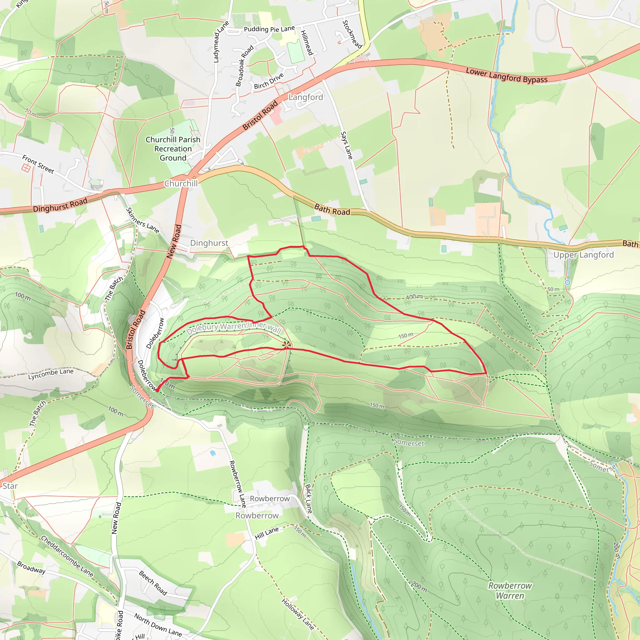 Dolebury Warren via Limestone Link mobile static map