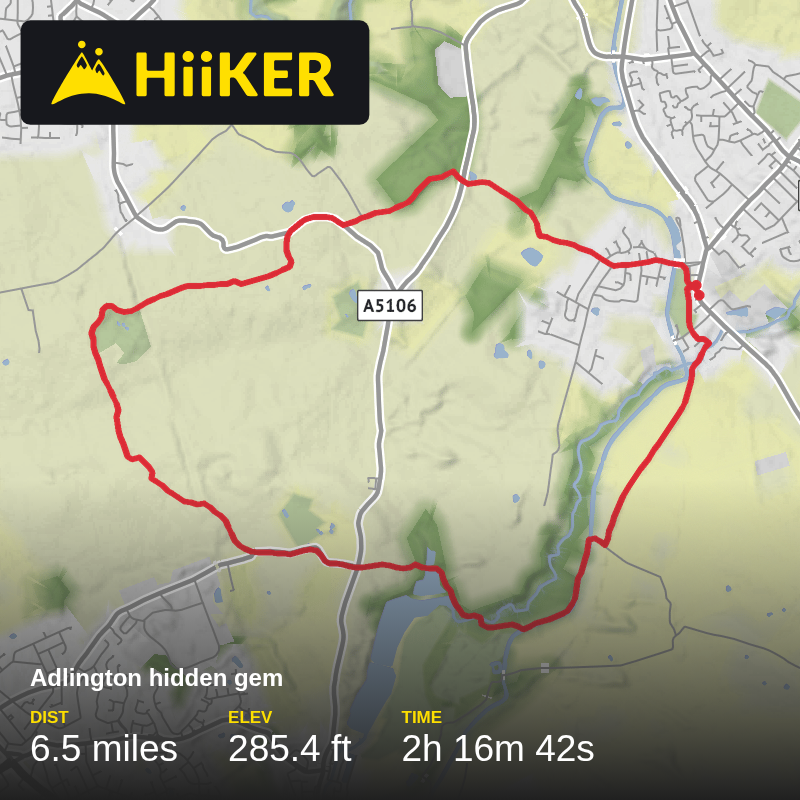 A map preview of the recording Adlington hidden gem.
