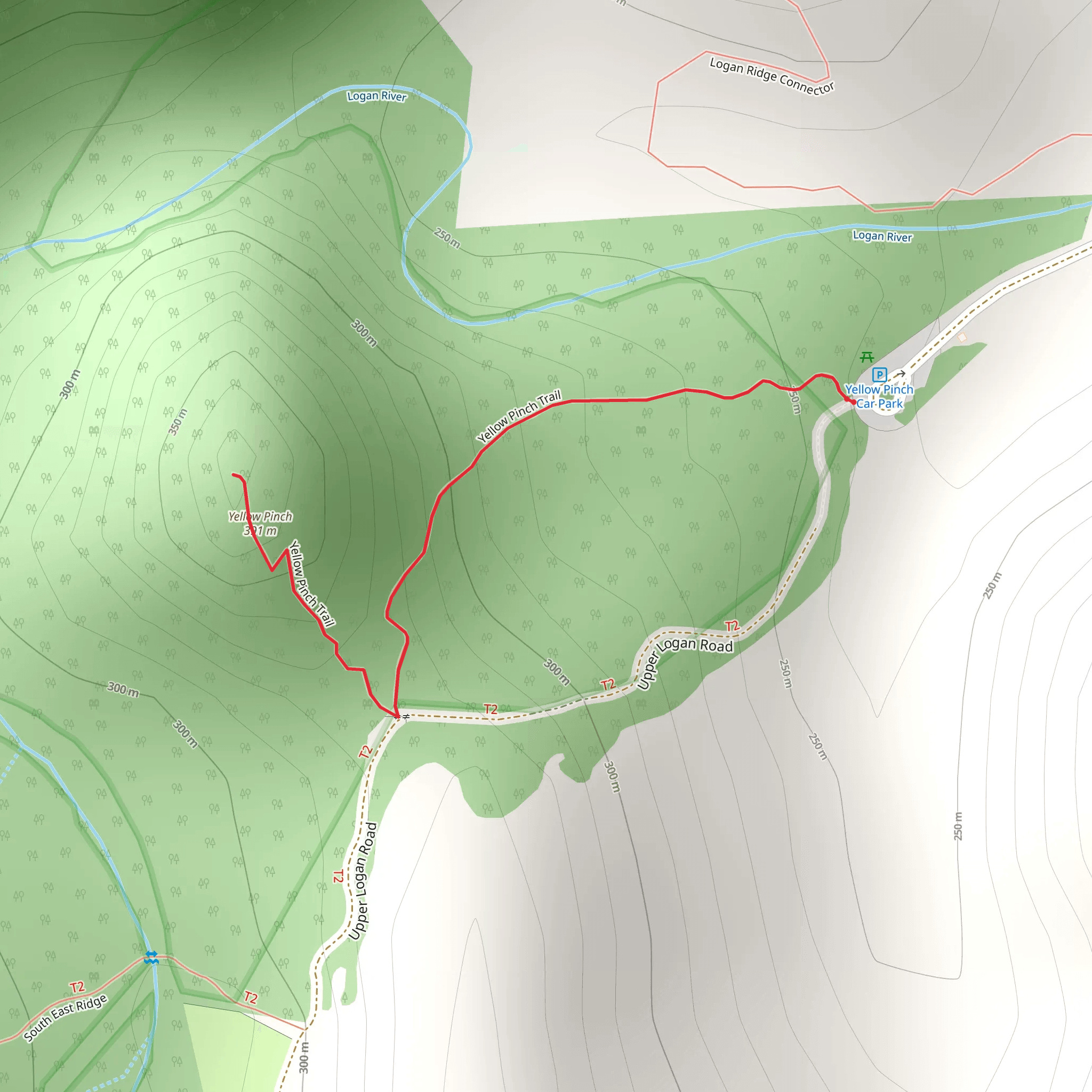Yellow Pinch Lookout Trail mobile static map
