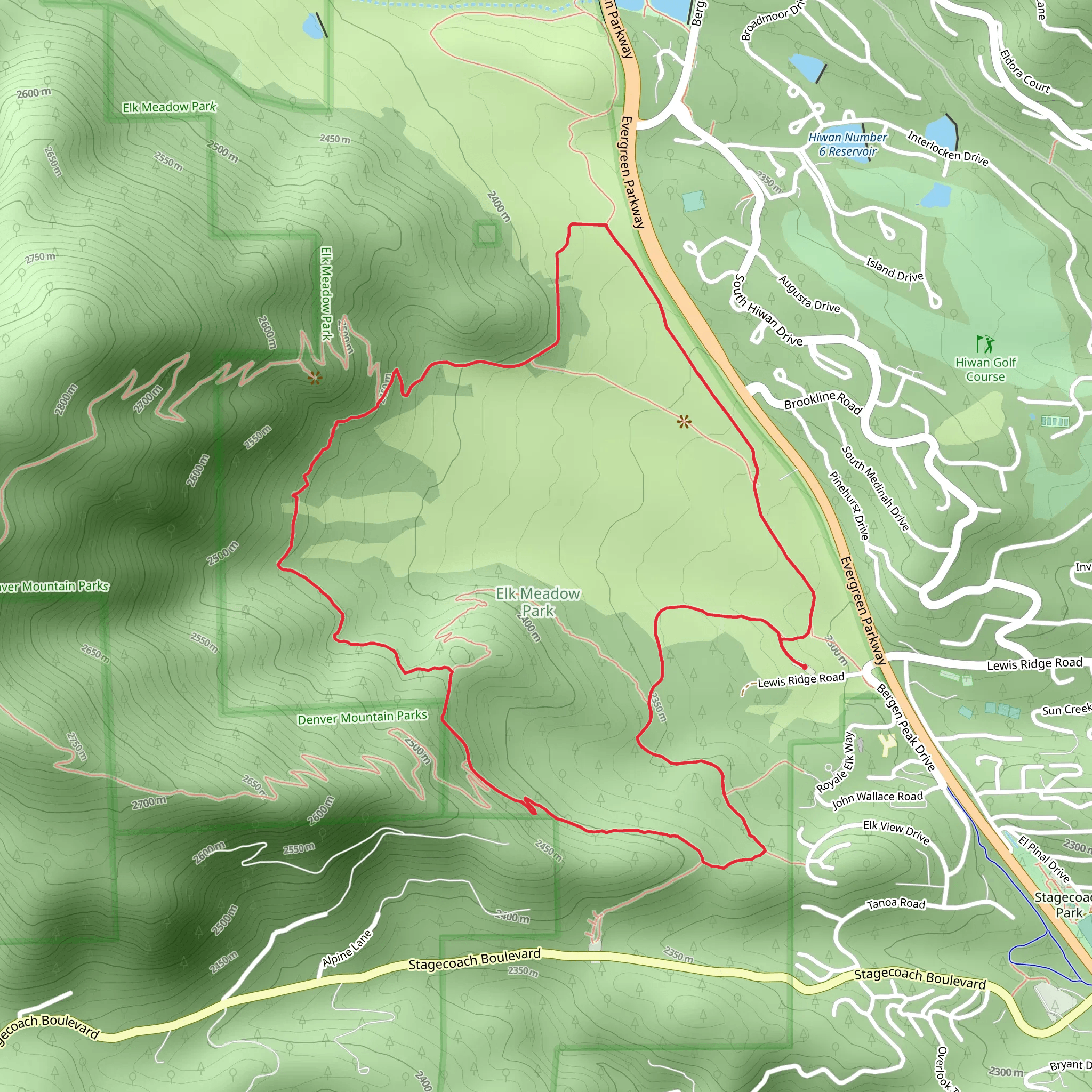 Painter's Pause - Meadow View - Sleepy S Loop Trail mobile static map