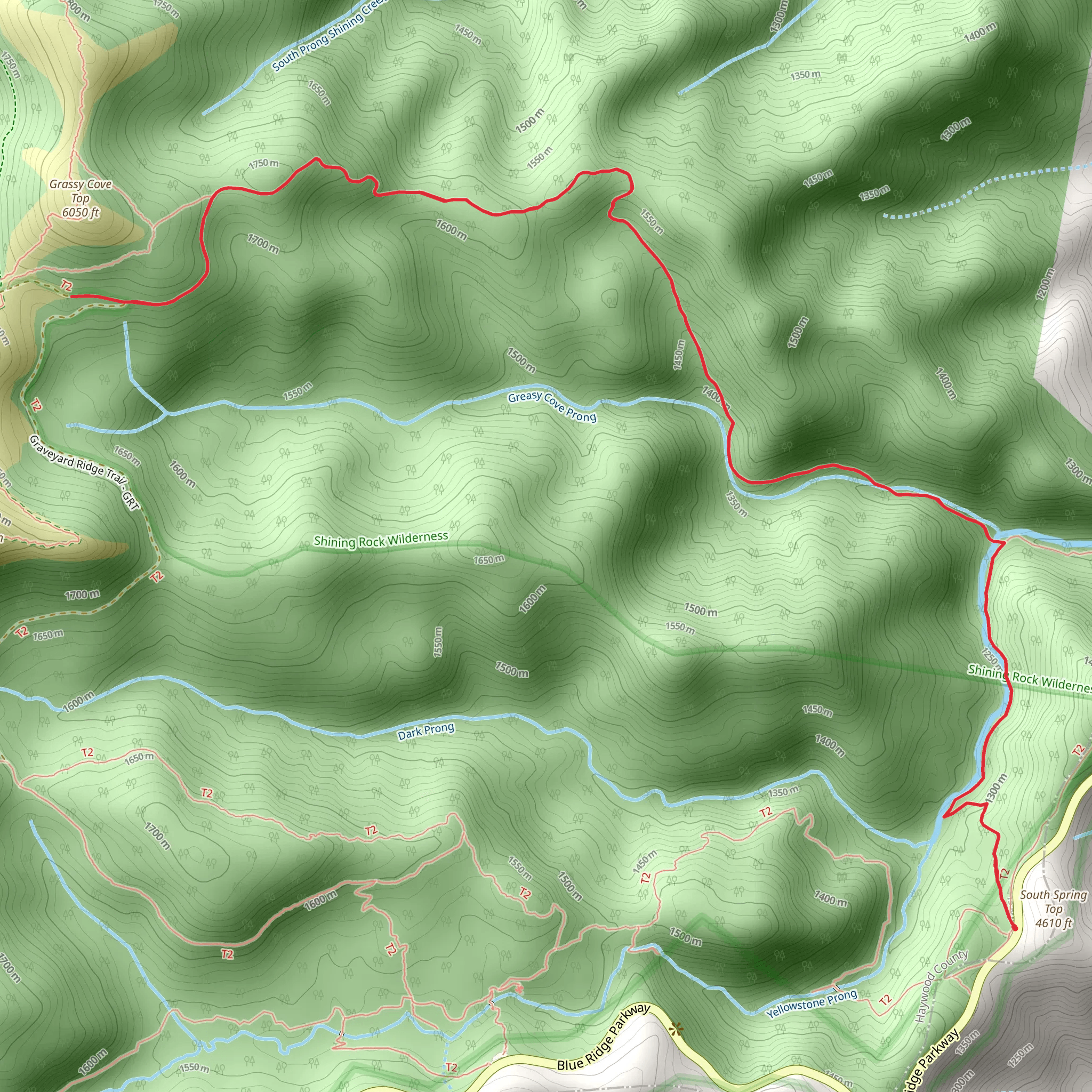 Greasy Cove Trail mobile static map
