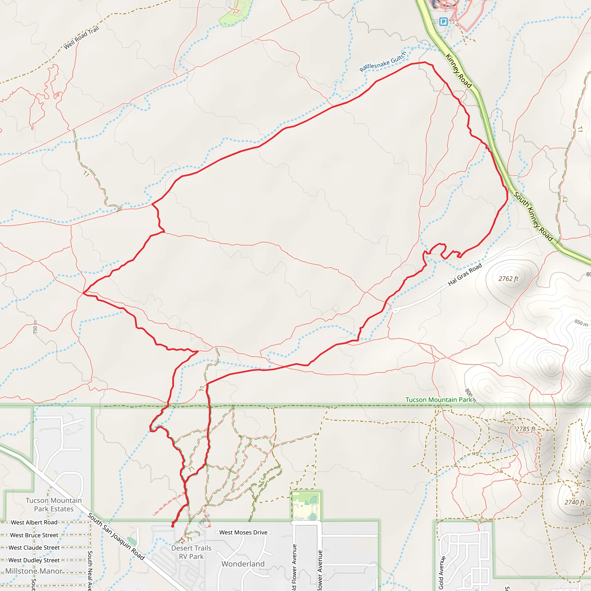 Prospector, Avery Bryce and North Loop Trail mobile static map