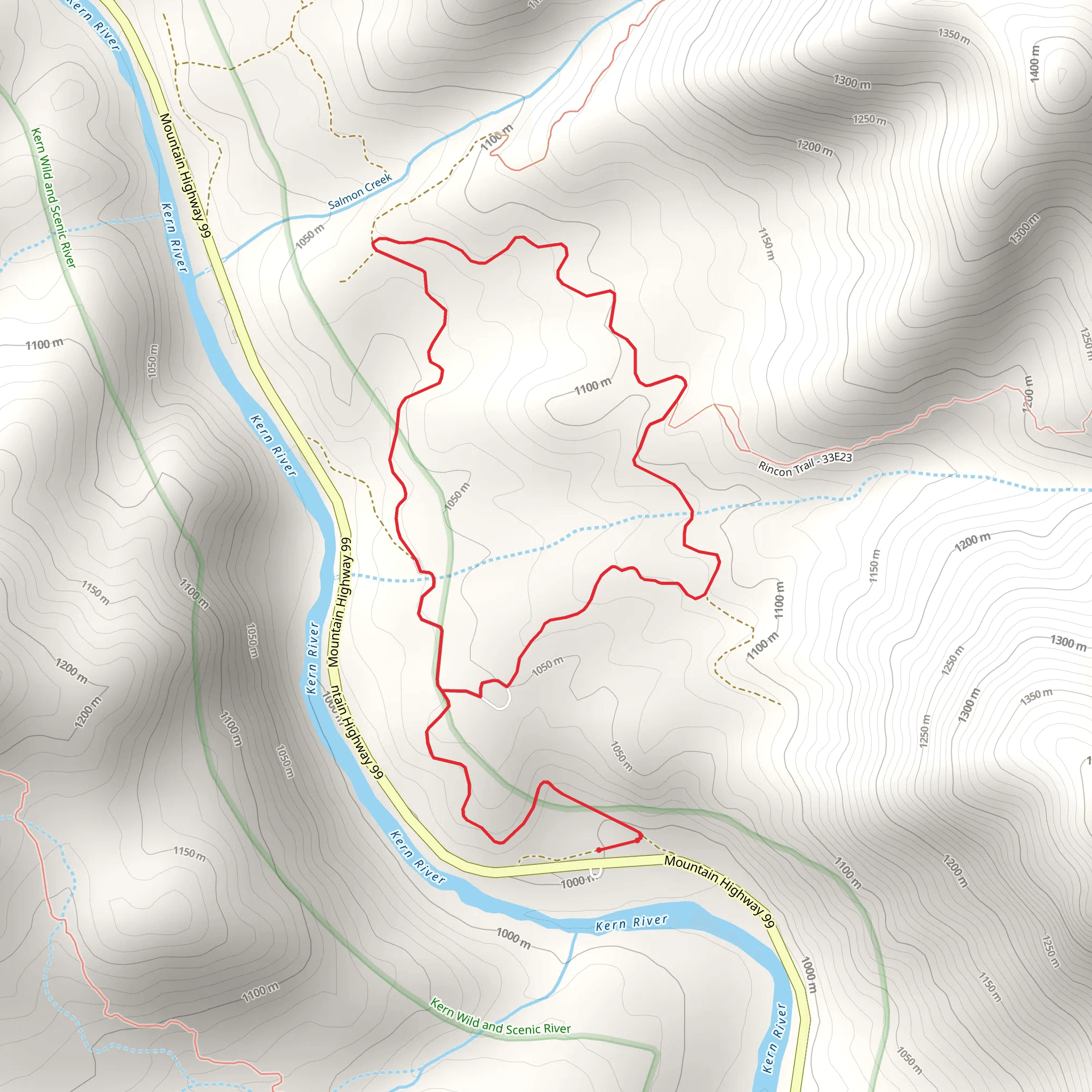 Kern River - Forest Route from Mountain Highway 99 mobile static map