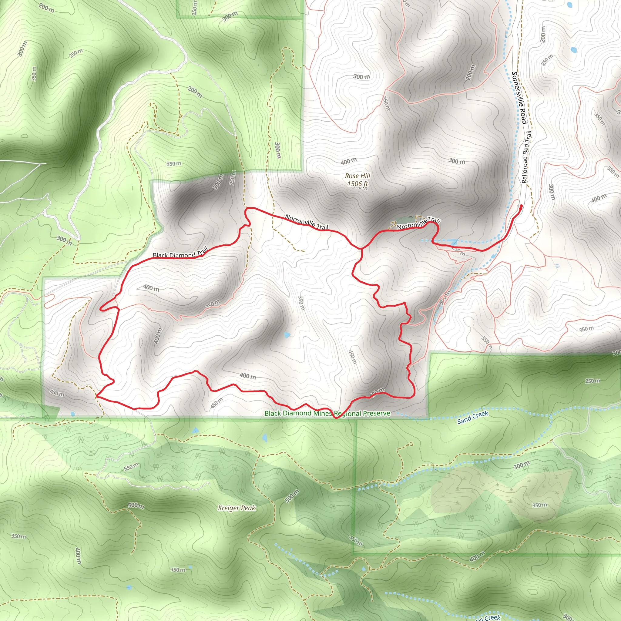 Rose Hill Cemetary and Black Diamond Loop Trail mobile static map