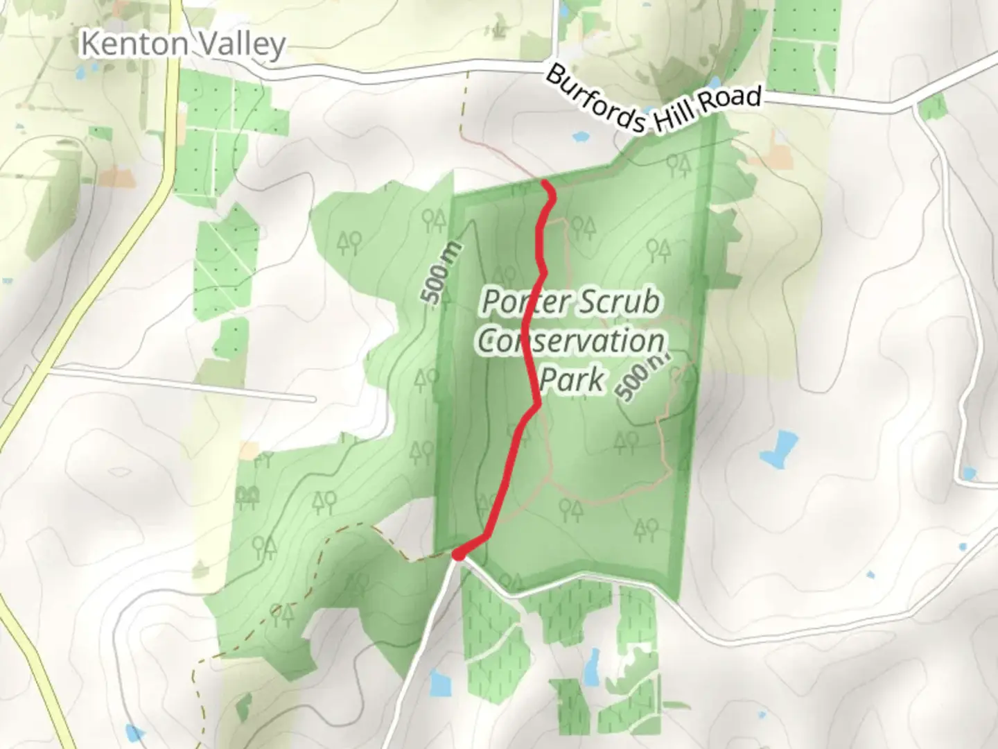 An image depicting the trail Porter Scrub Conservation Park and its surrounding area.
